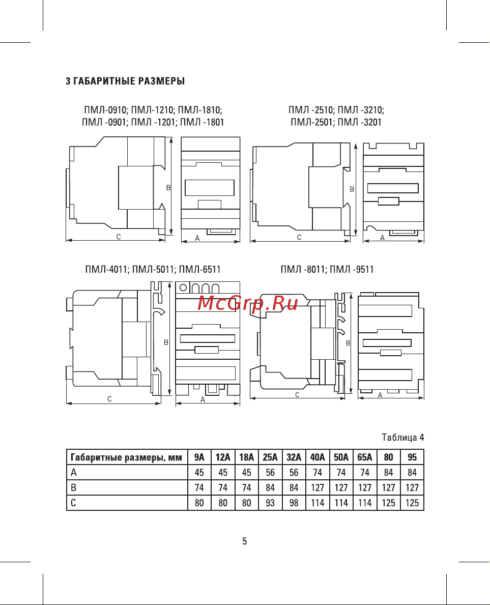 EKF Basic серии ПМЛ-1160ДМ, электромагнитный, 18А, 230В pml-s-18-230-basic Инструкция к товару онлайн [5/8] 836504