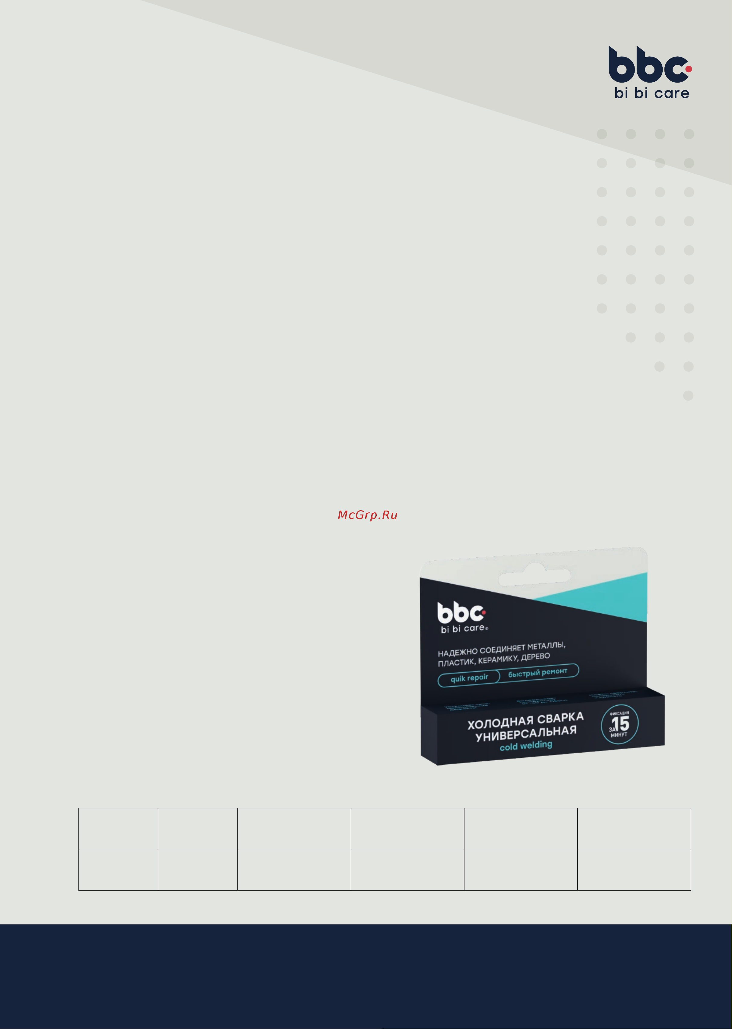 BiBiCare универсальная, 58 г 1751 Лист технической информации онлайн
