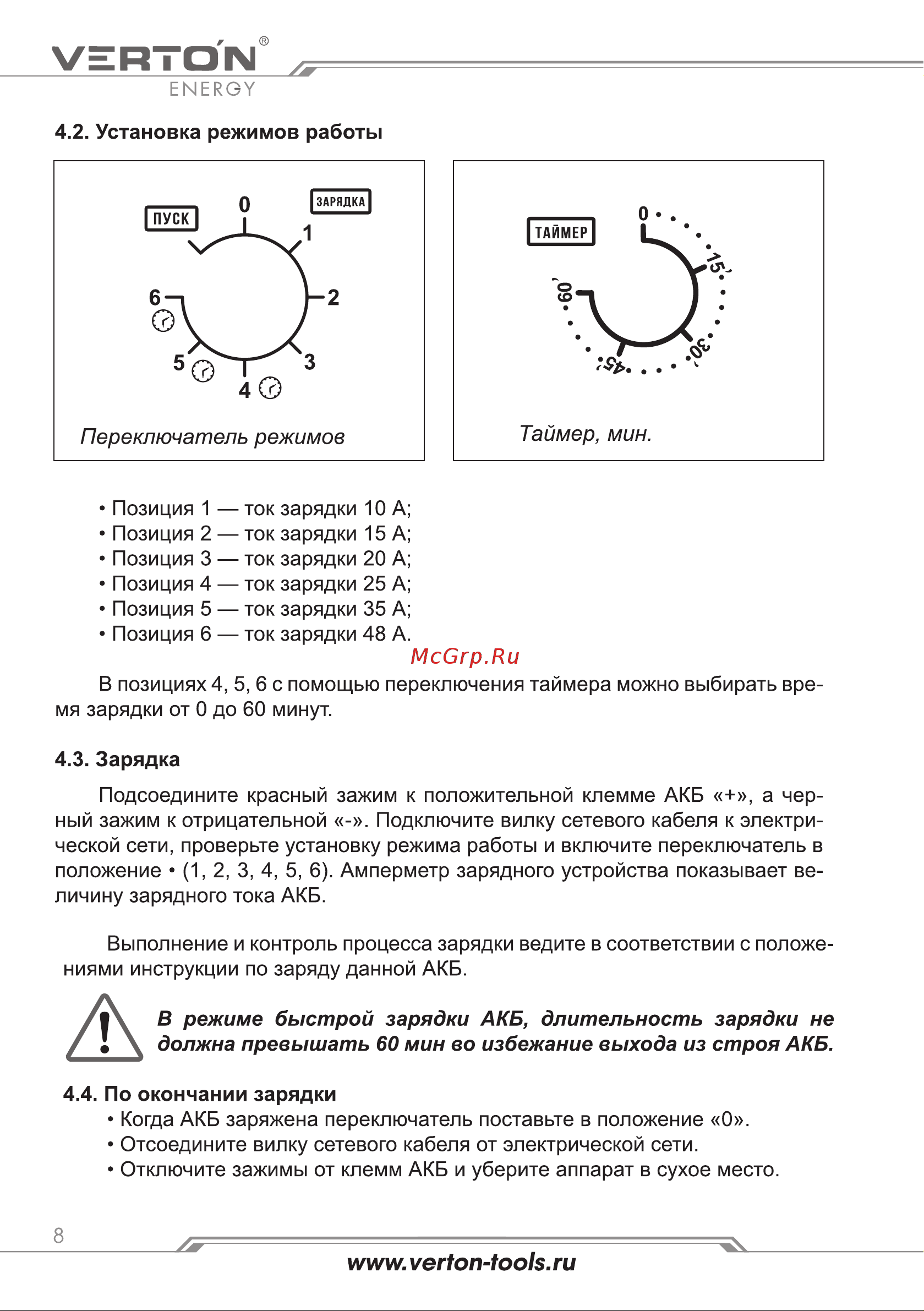 VERTON Energy ПЗУ-1000 12/24 В 01.5985.7300 Инструкция к VERTON Energy ПЗУ-1000 01.5985.7300 онлайн [8/12] 836916