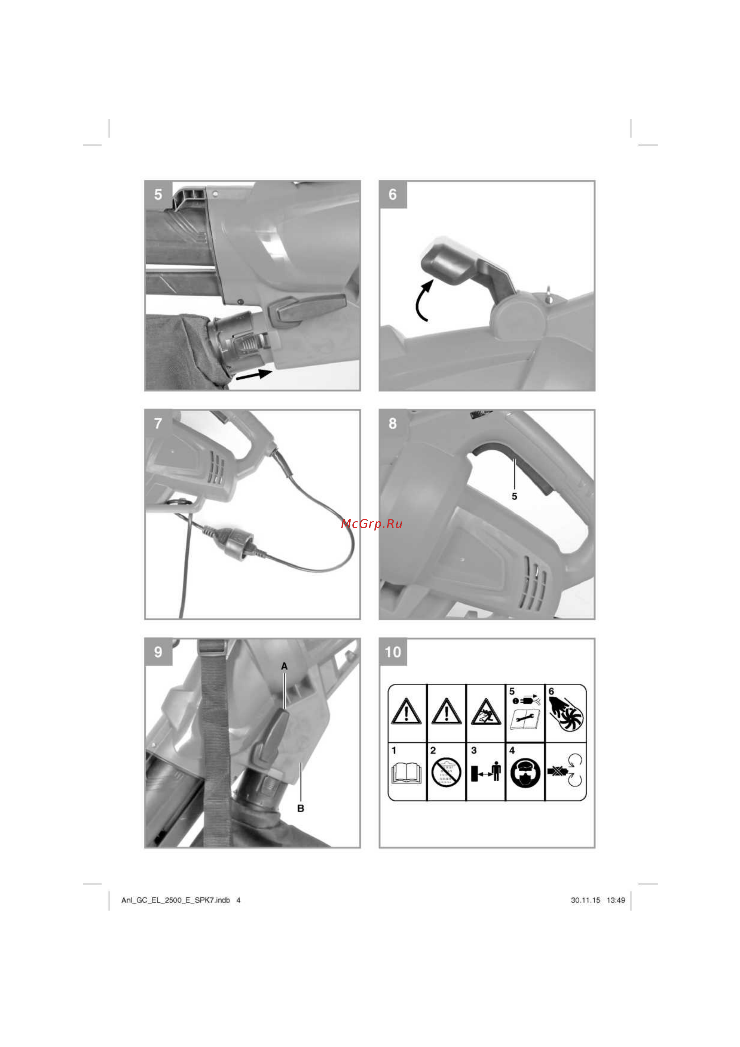 Einhell GC-EL 2500 E 3433300 Инструкция к Einhell GC-EL 2500 E онлайн [4/13] 837103