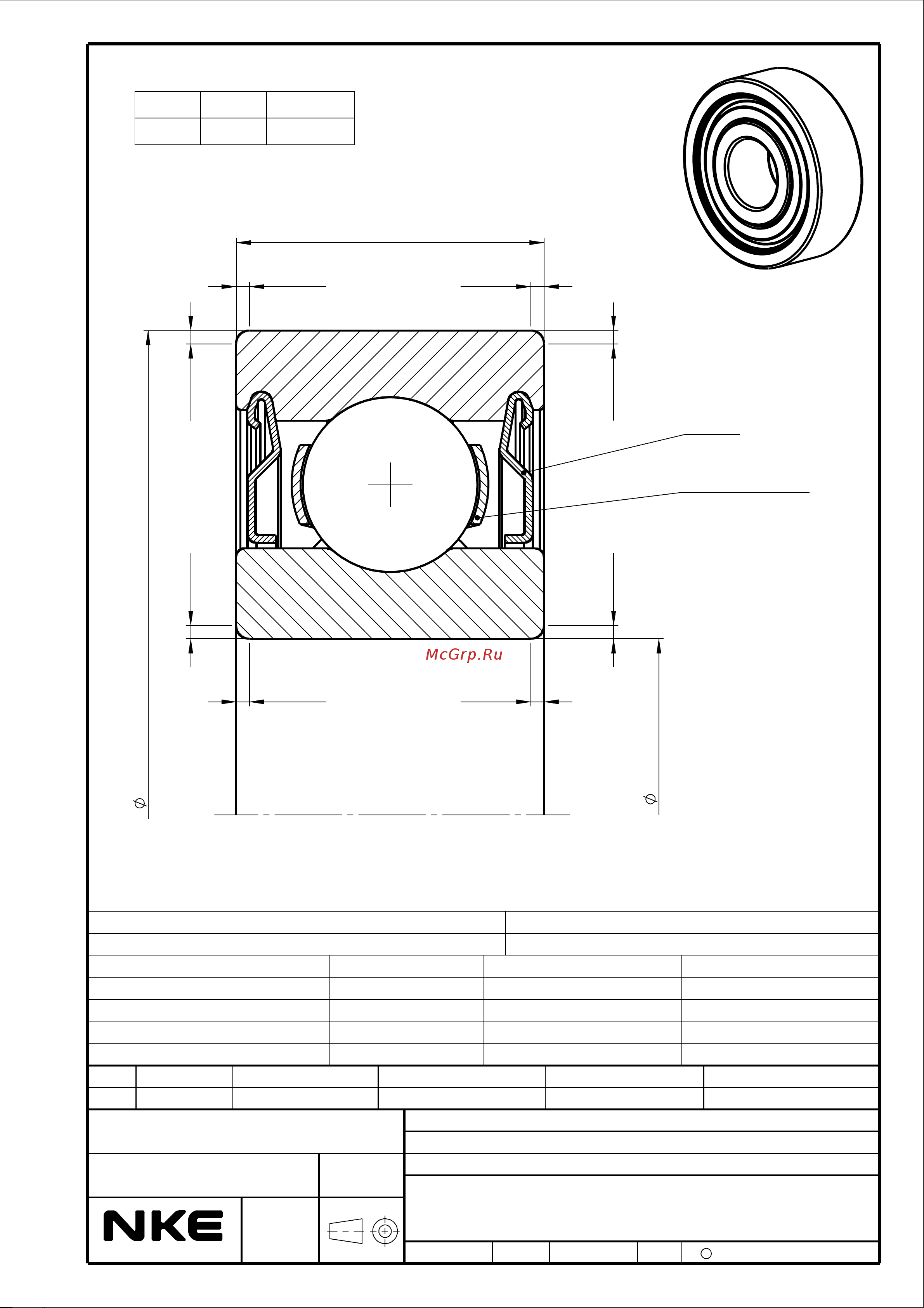 NKE 8x22x7 608-2Z 608-2Z Чертеж подшипника онлайн