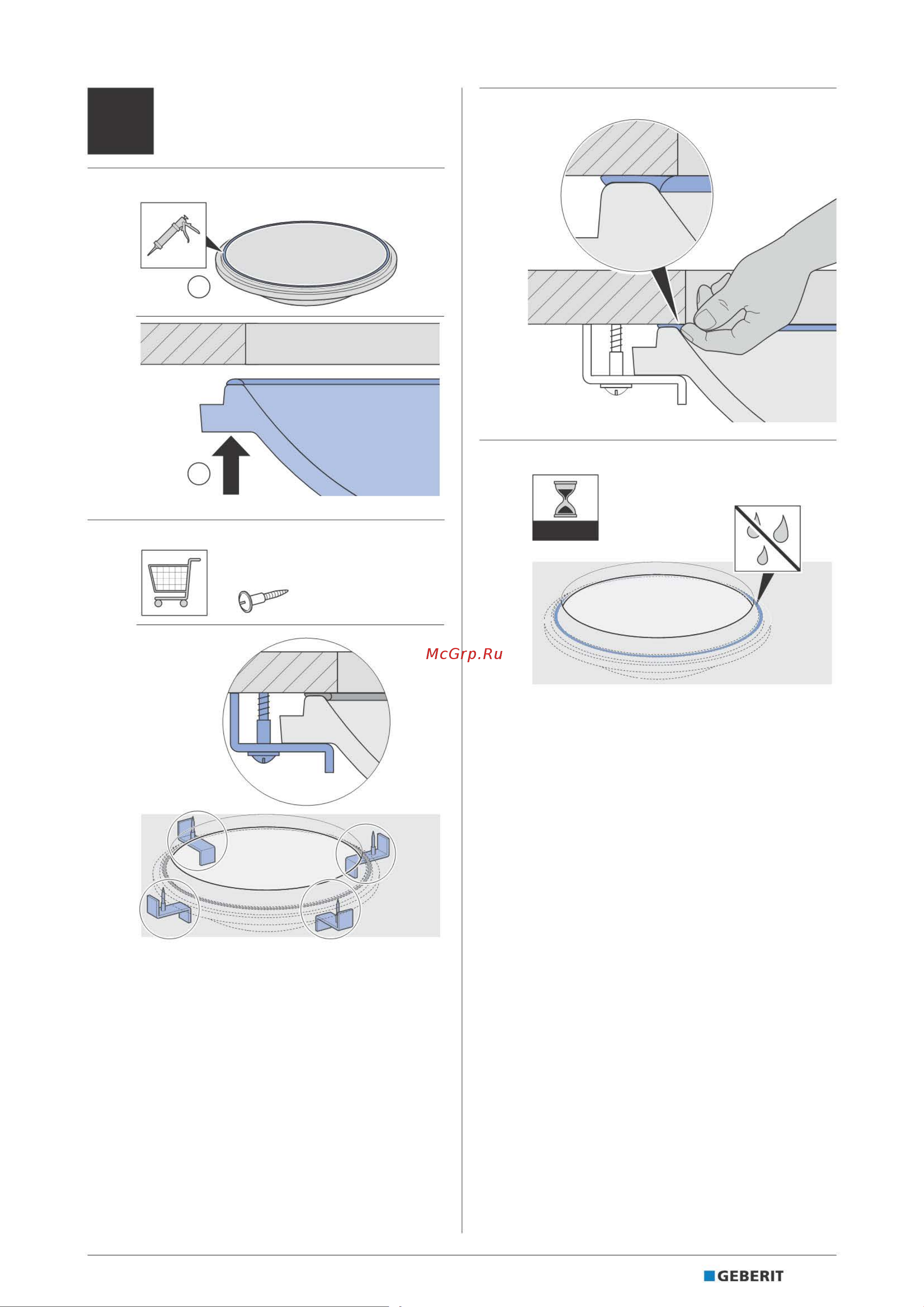 Geberit VariForm с установкой под столешницу, круглая 500.744.01.2 00000070935 Инструкция к Geberit VariForm 500.744.01.2 00000070935 онлайн [3/4] 837728