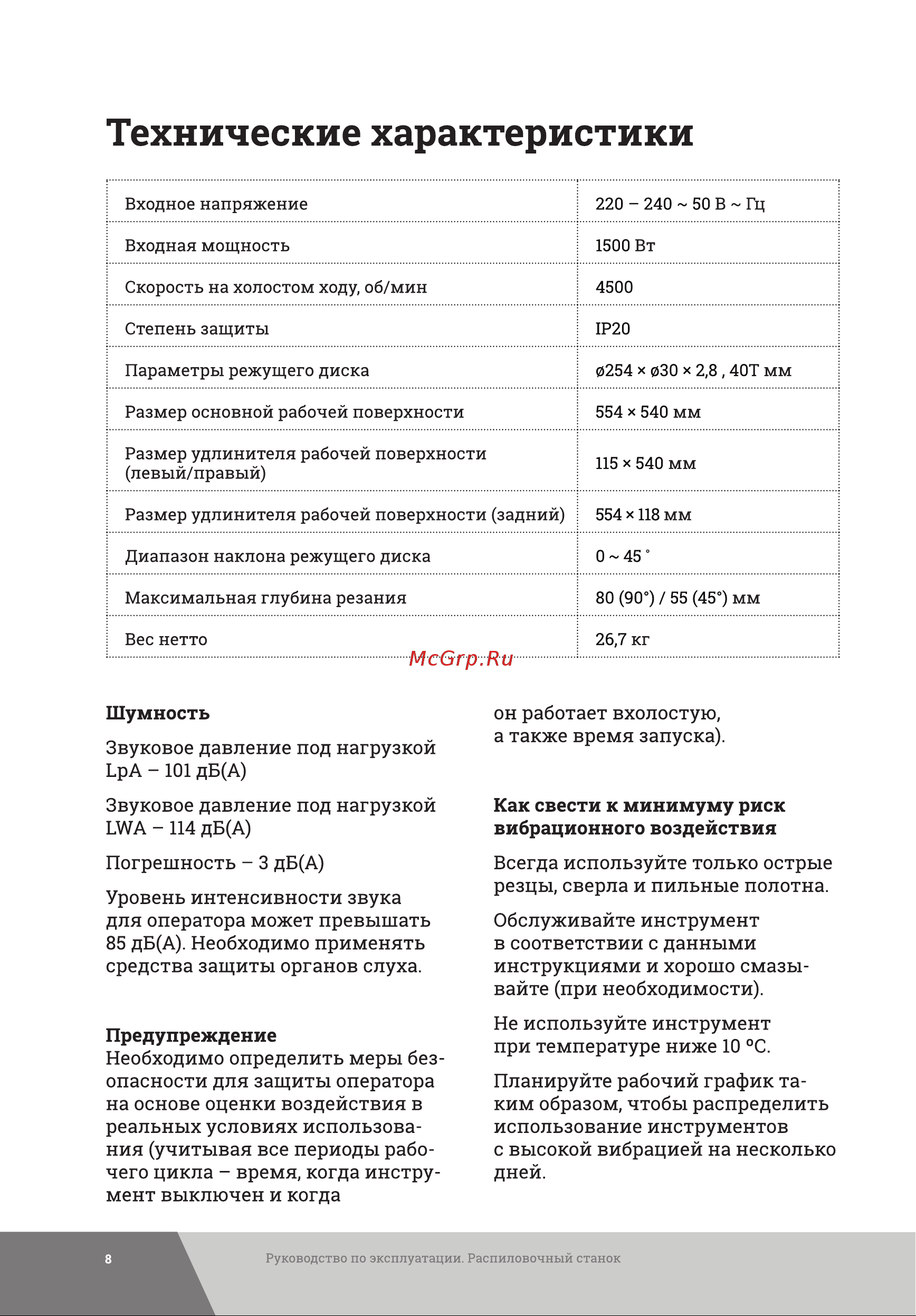 Gigant TSJ-1500 Инструкция онлайн [8/44] 837935