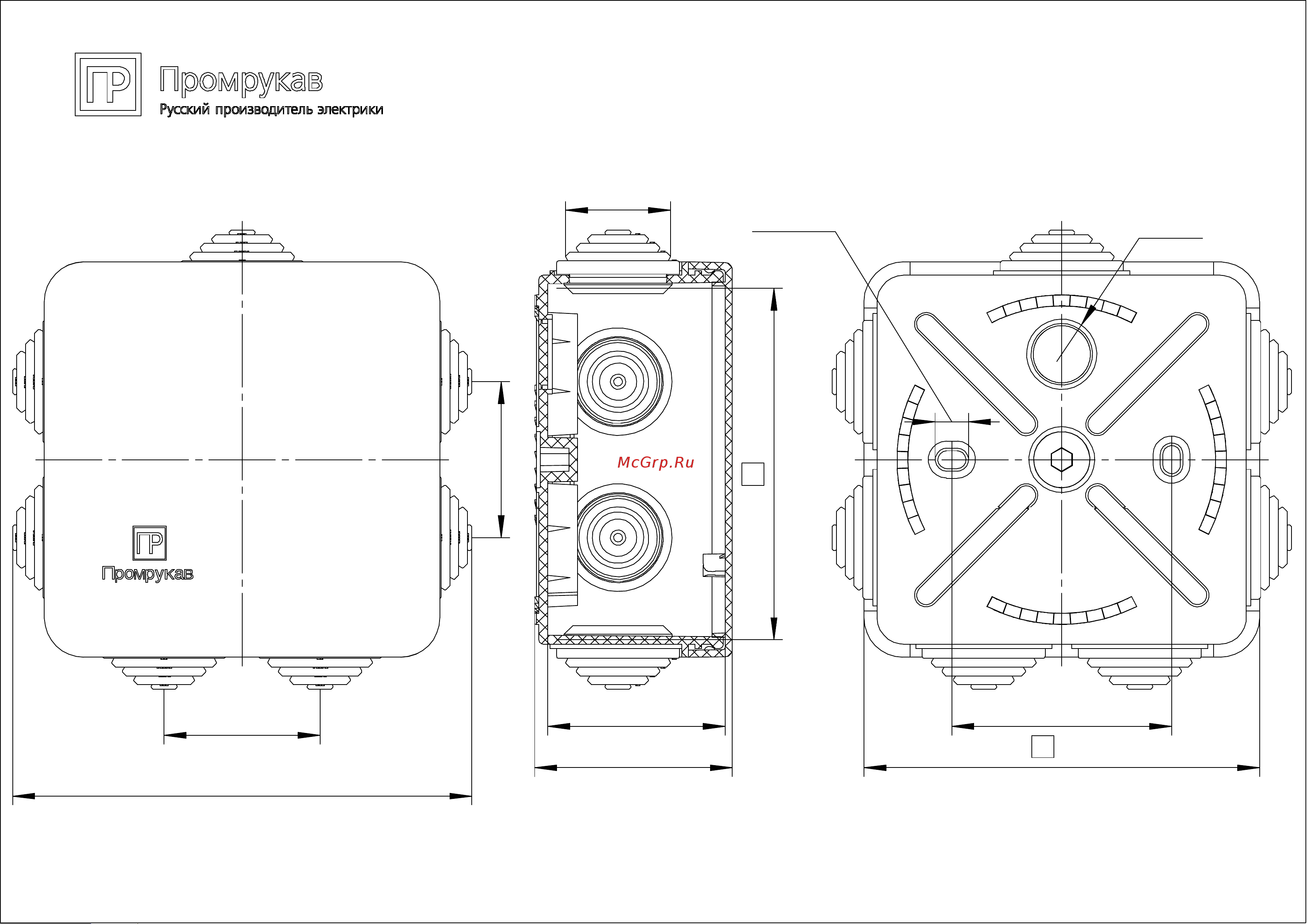 Промрукав для о/п безгалогенная HF 80х80х40 40-0210 эскиз коробки онлайн