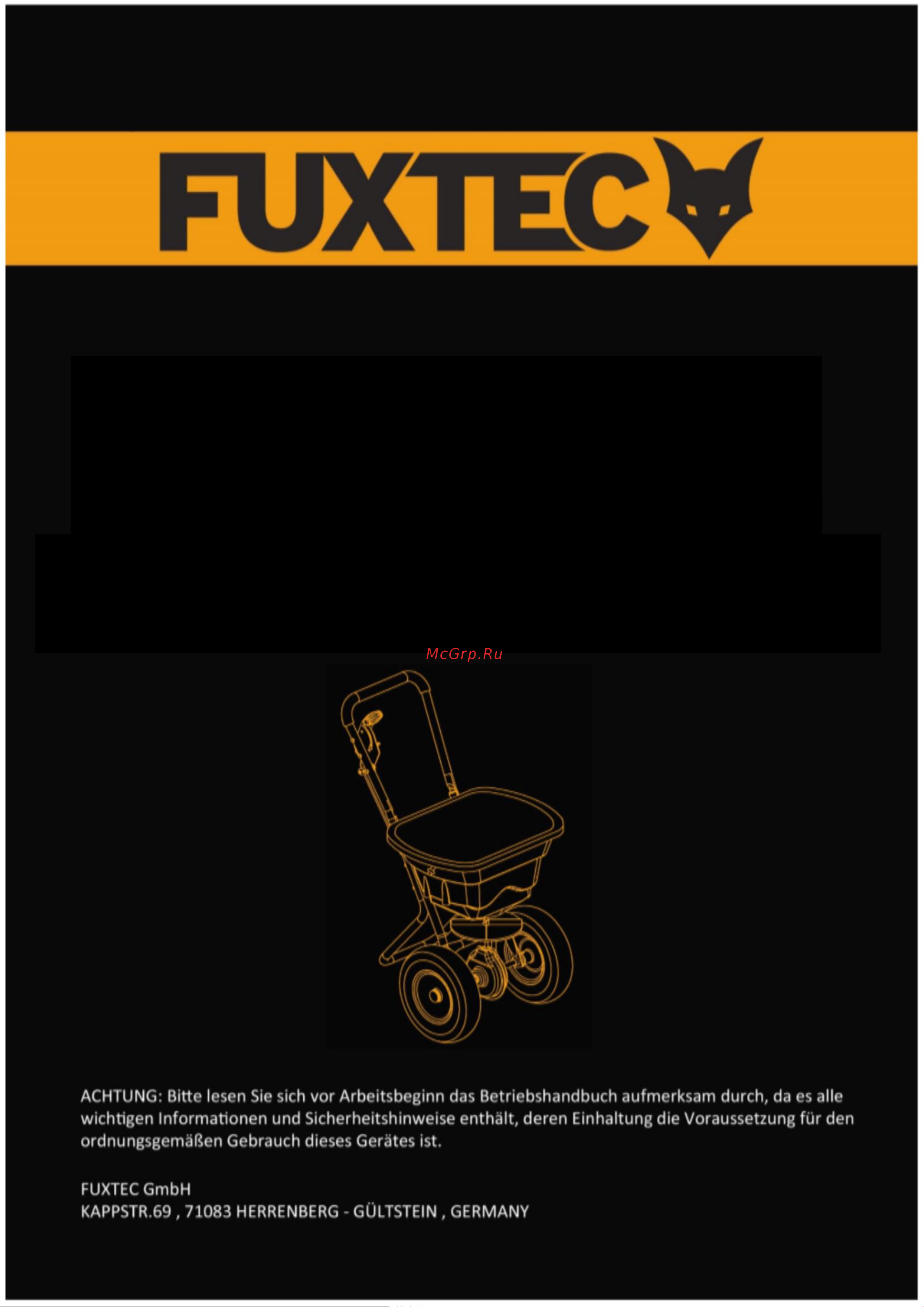 FUXTEC ширина разброса до 3.65 м FX-GS56 Инструкция по эксплуатации онлайн