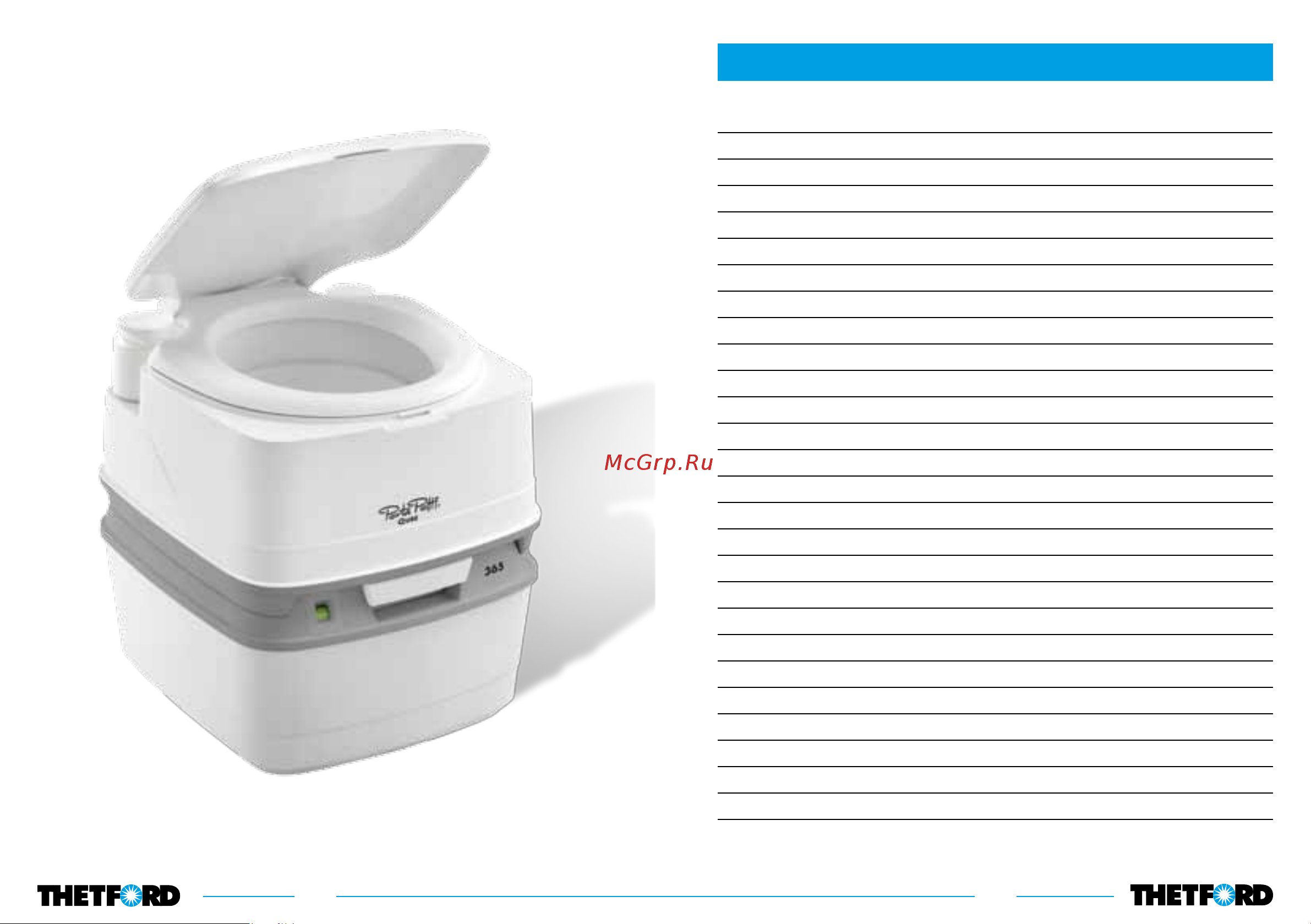 Thetford Porta Potti 365 Qube бежевый 92818 Инструкция к Thetford Porta Potti 365 Qube БЕЛ 92817 онлайн [3/57] 838335