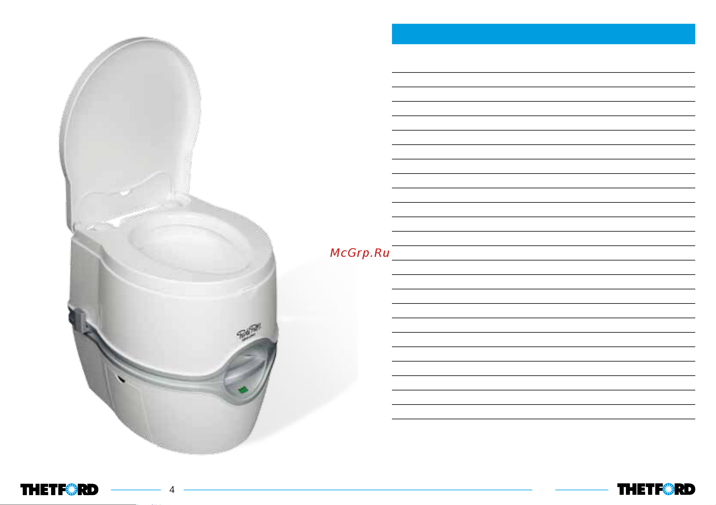 Thetford Porta Potti Excellence elec Инструкция к Thetford Porta Potti Excellence elec онлайн [4/66] 838341
