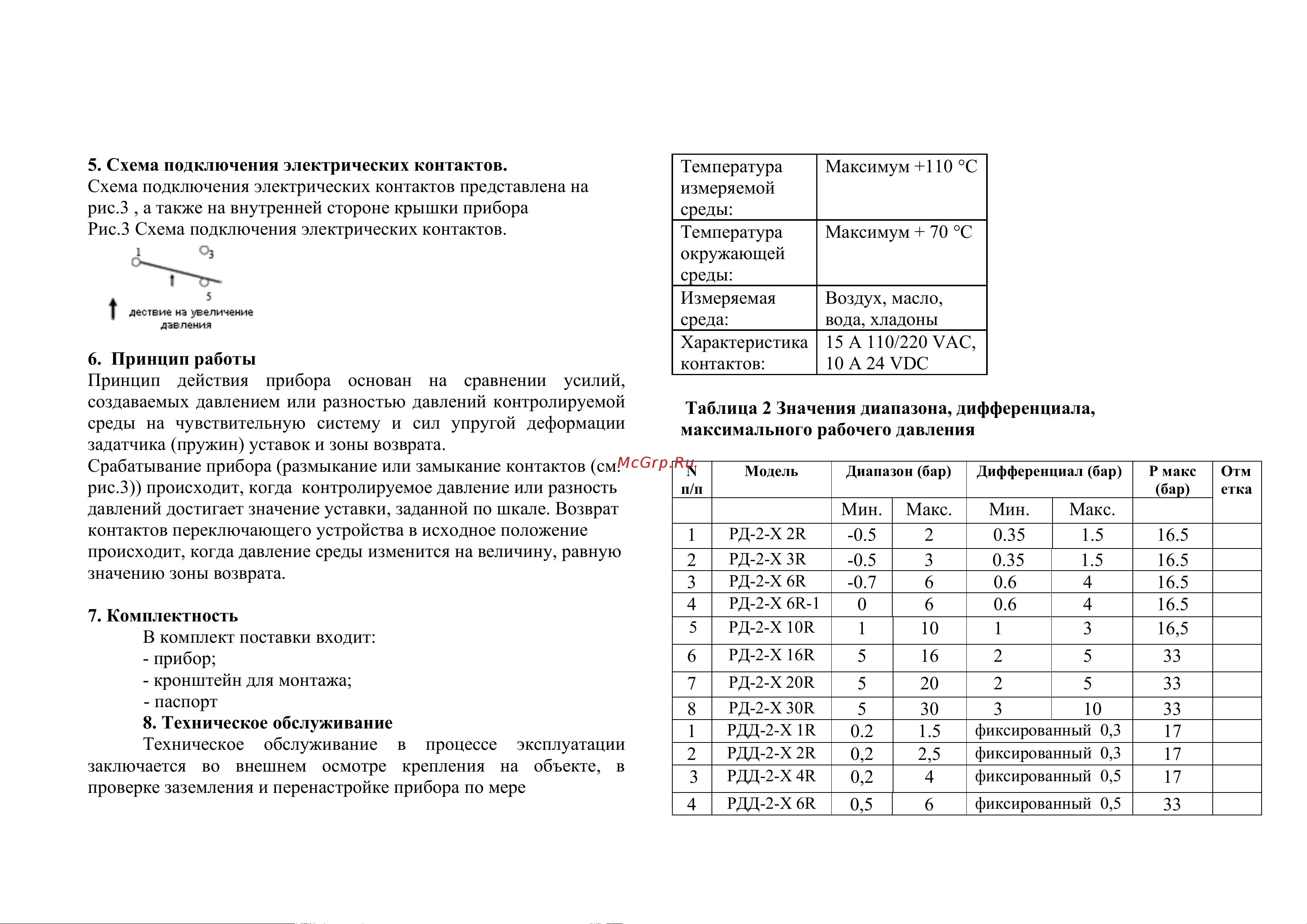 BD РДД-2-X-2R (0,2-2,5) бар 1211232110 Инструкция онлайн [4/4] 838621