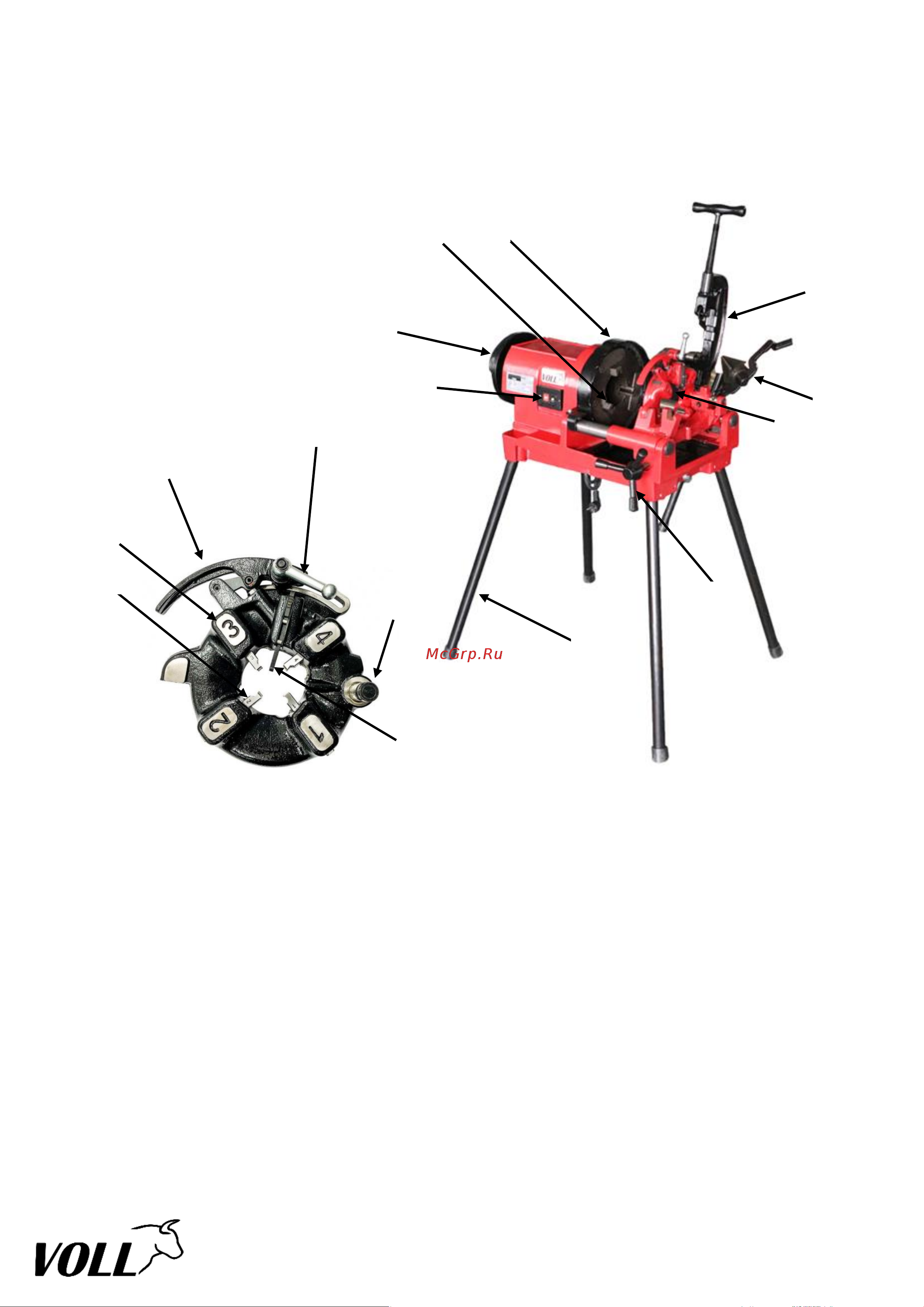 Voll V-Matic А3 2.20080 Инструкция Резьбонарезной станок VOLL V-Matic A3 онлайн [5/11] 839214
