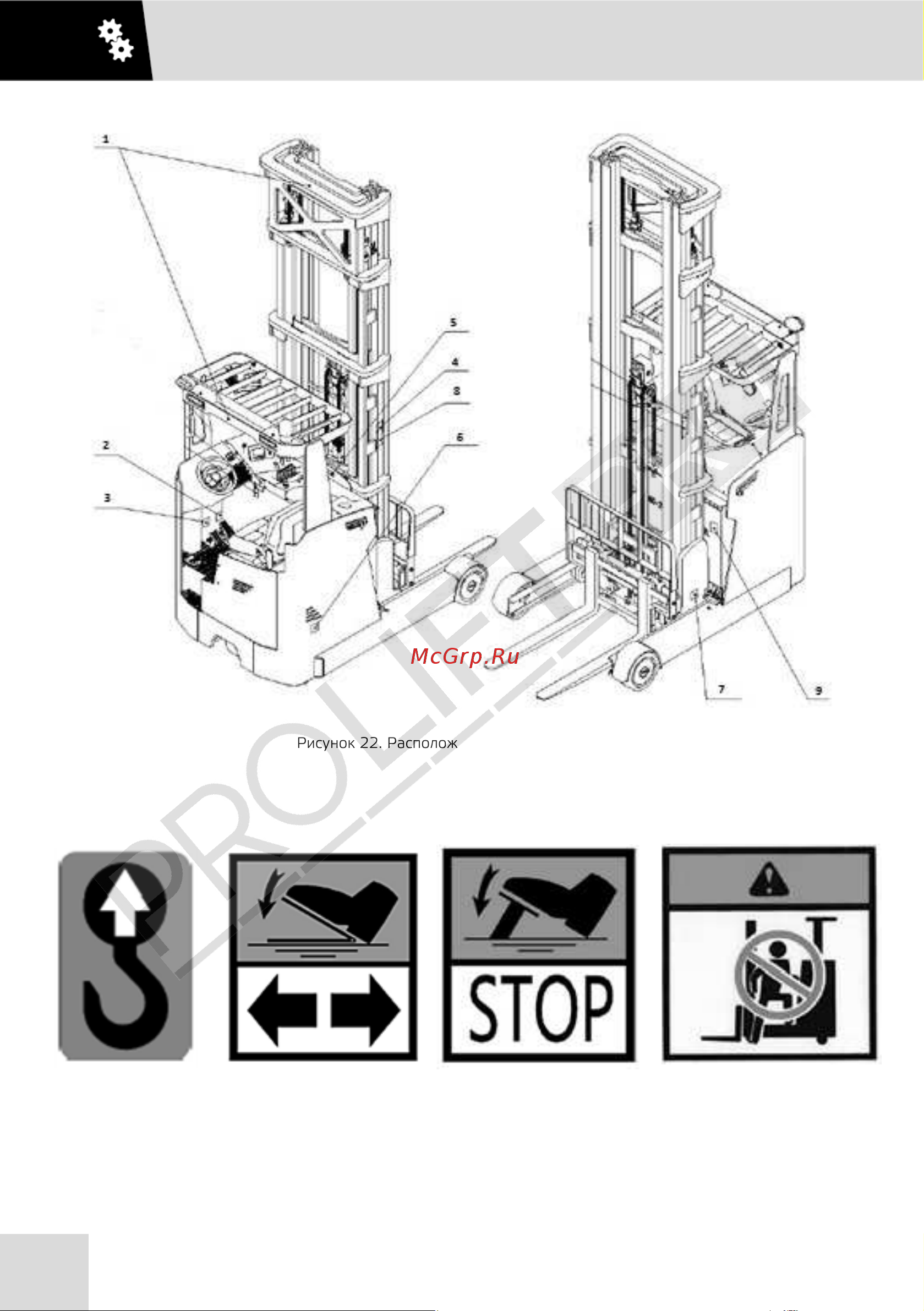 PROLIFT PRO RV16100 грузоподъемность 1600 кг, высота подъема 10000 мм RV 16100 РУКОВОДСТВО ПО ЭКСПЛУАТАЦИИ PROLIFT PRO RV онлайн [24/84] 839330
