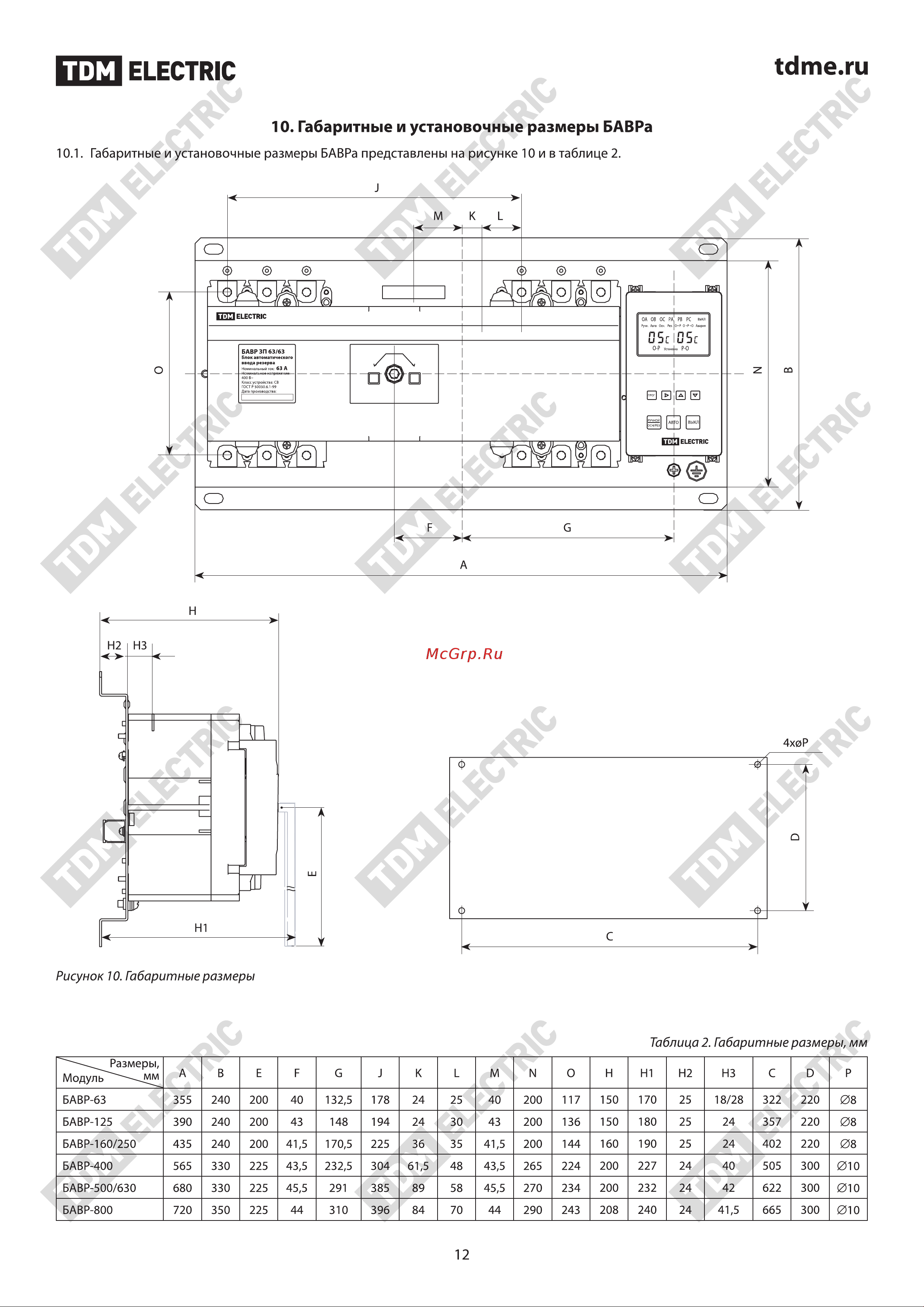 Тдм БАВР 3П 63/63А  SQ0743-0001 Паспорт онлайн [12/14] 839419