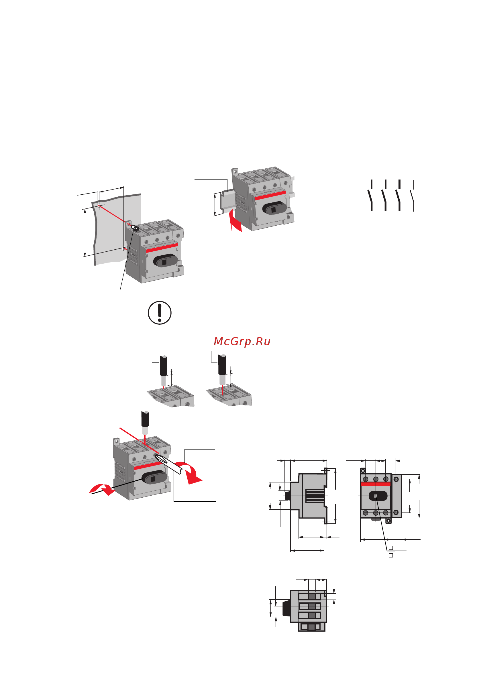 ABB , OT80F3, 3п, с рукояткой, DIN/винт 1SCA105798R1001 Инструкция к товару онлайн [3/4] 839607