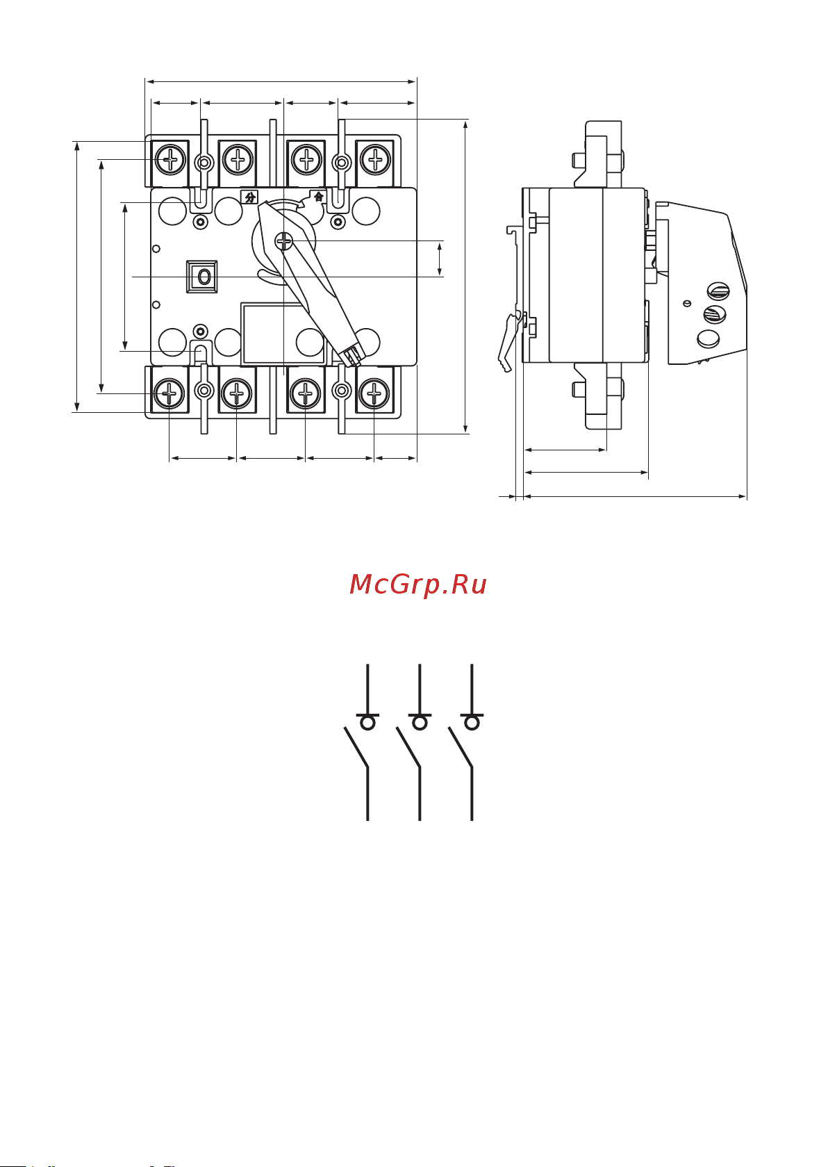 EKF 63A 3P с рукояткой PowerSwitch PROxima psds-63-3 Инструкция к товару онлайн [5/12] 839642