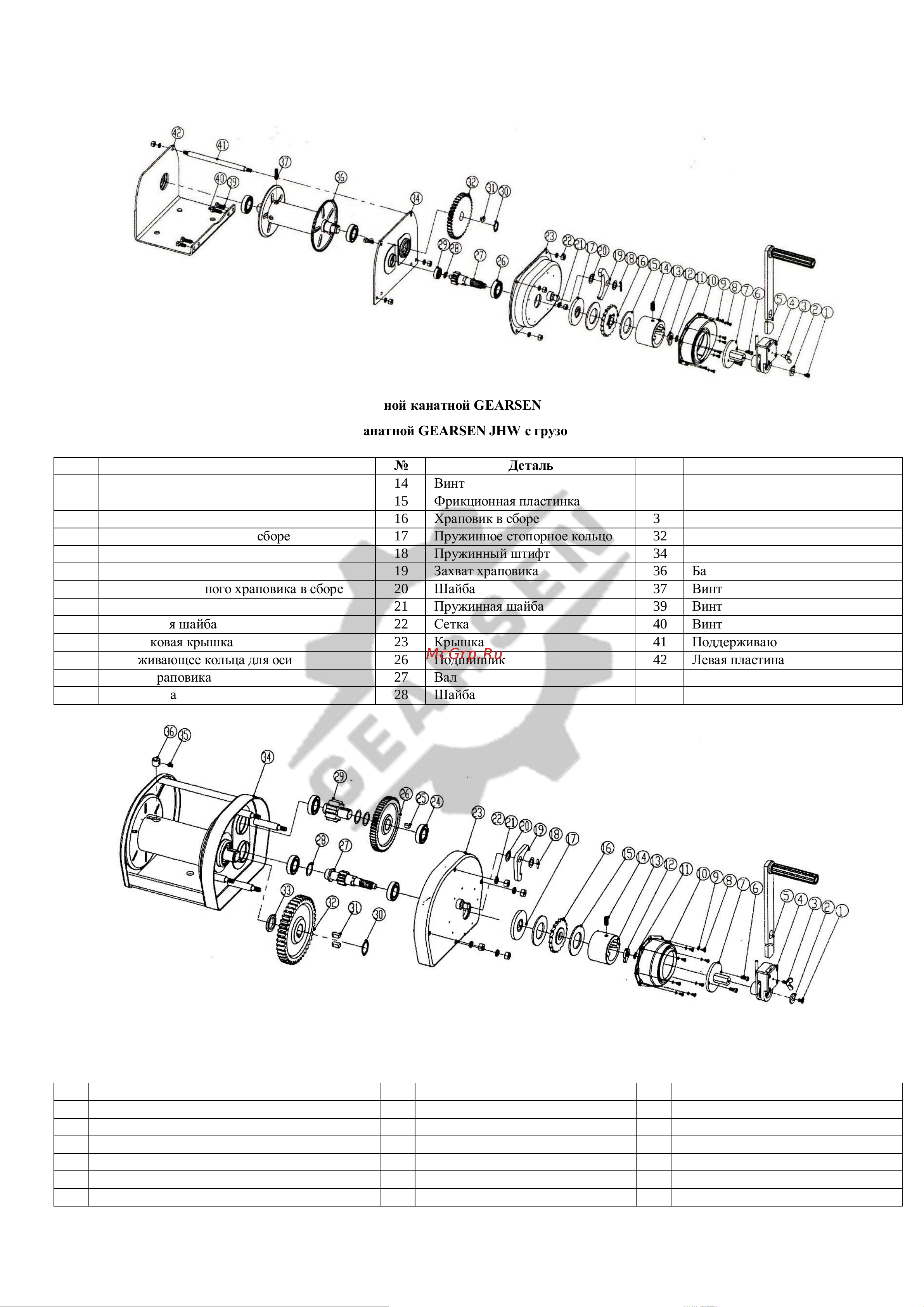 GEARSEN JHW 1.0 т, длина каната 40 м GJHW 10400 Руководство по эксплуатации онлайн [5/16] 839694