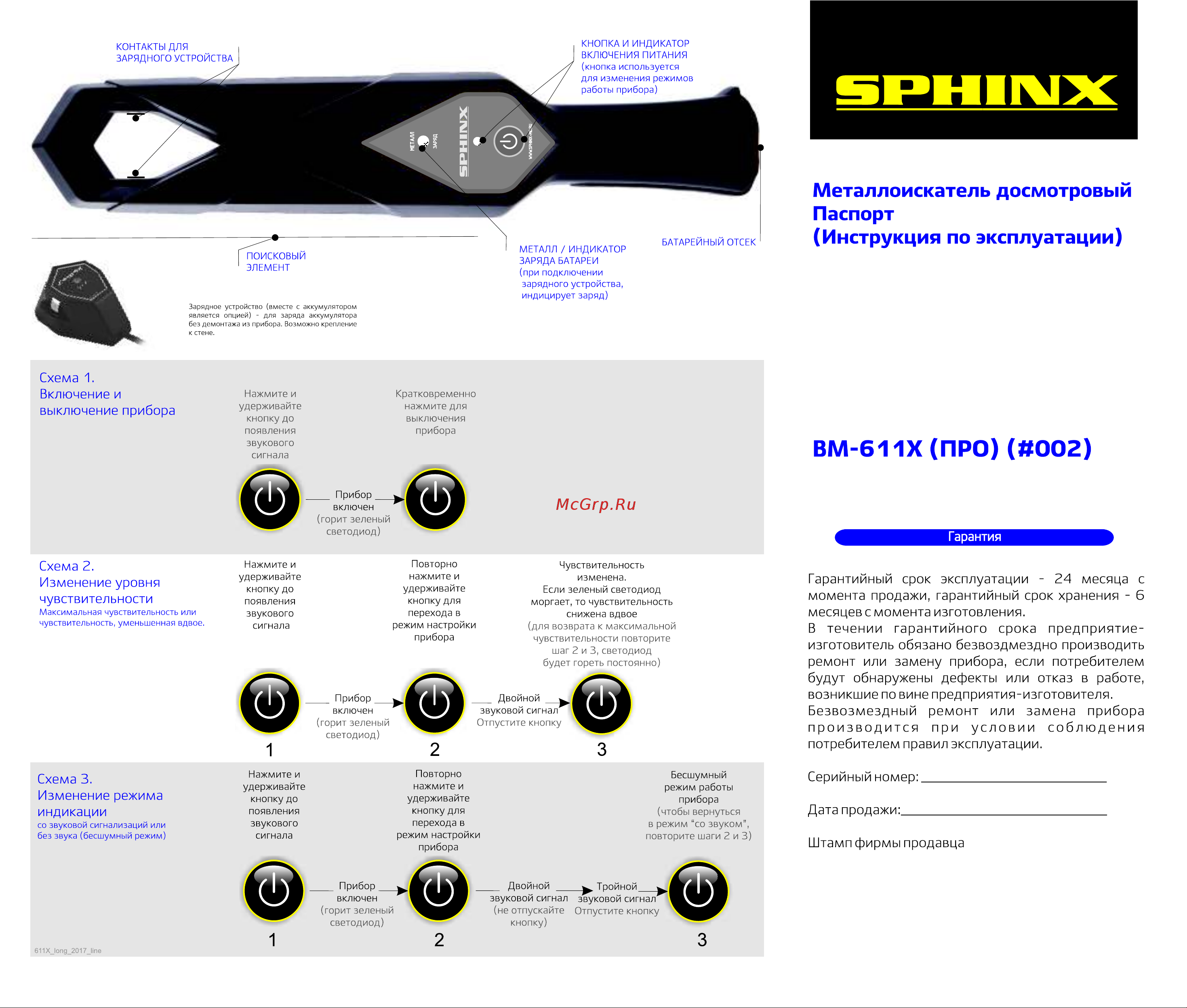 SPHINX ВМ-611х 00-00026405 Инструкция онлайн [2/2] 839869