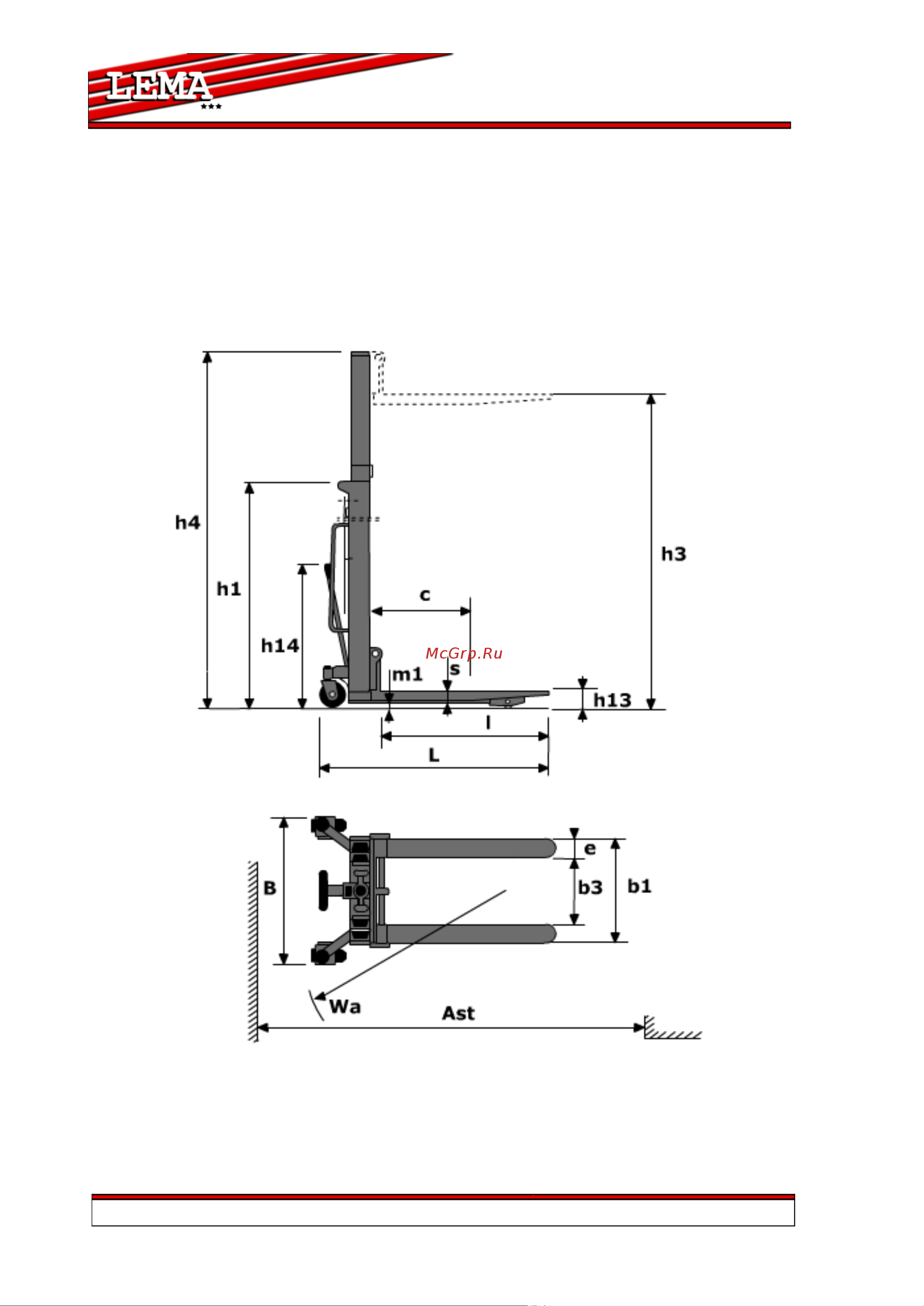 Lema LM 1020 105071 Инструкция к штабелеру LEMA LM 1020 105071 онлайн [13/26] 839892