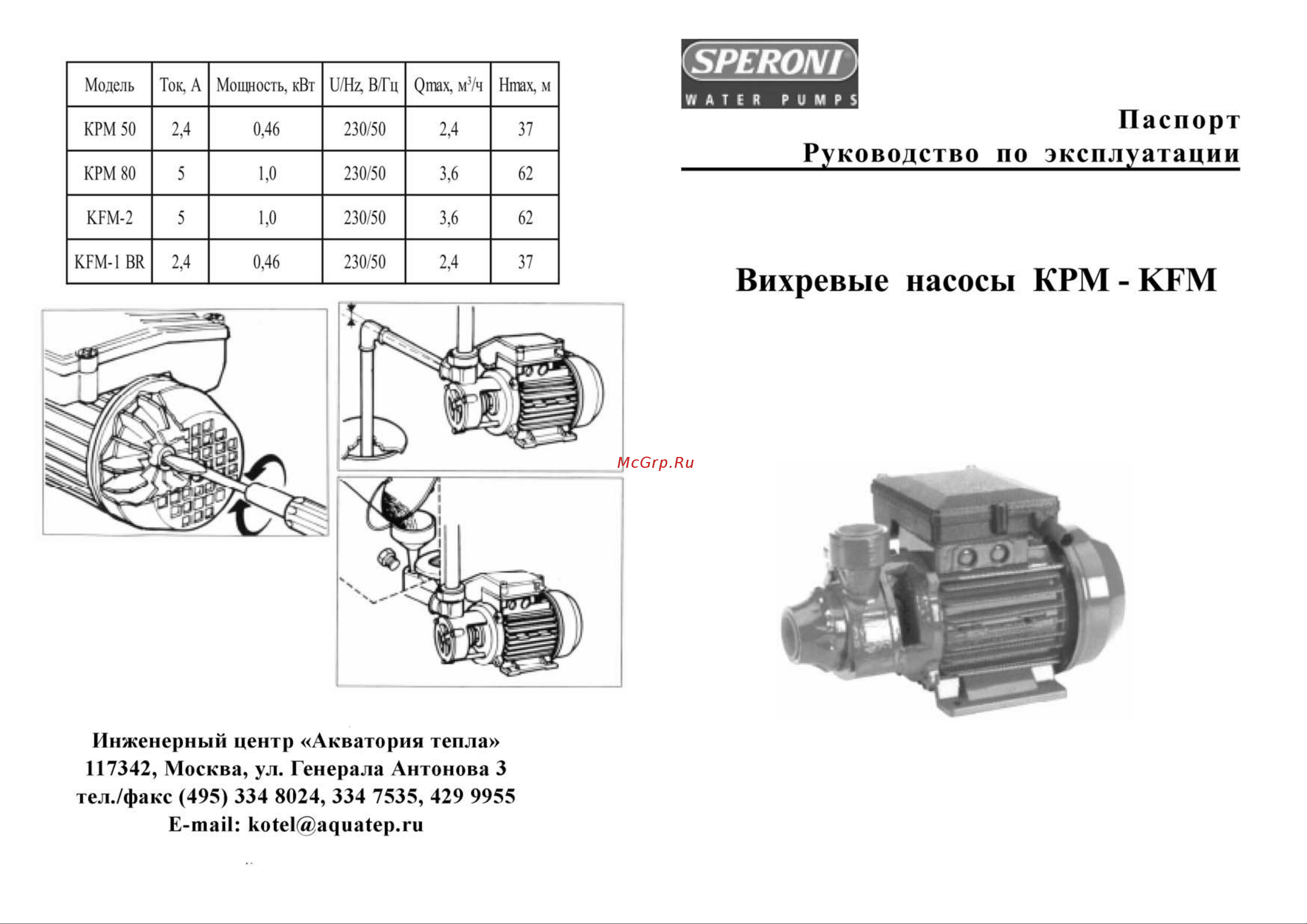 Speroni KPM 50 101020300 Инструкция к Speroni KPM 50 101020300 онлайн