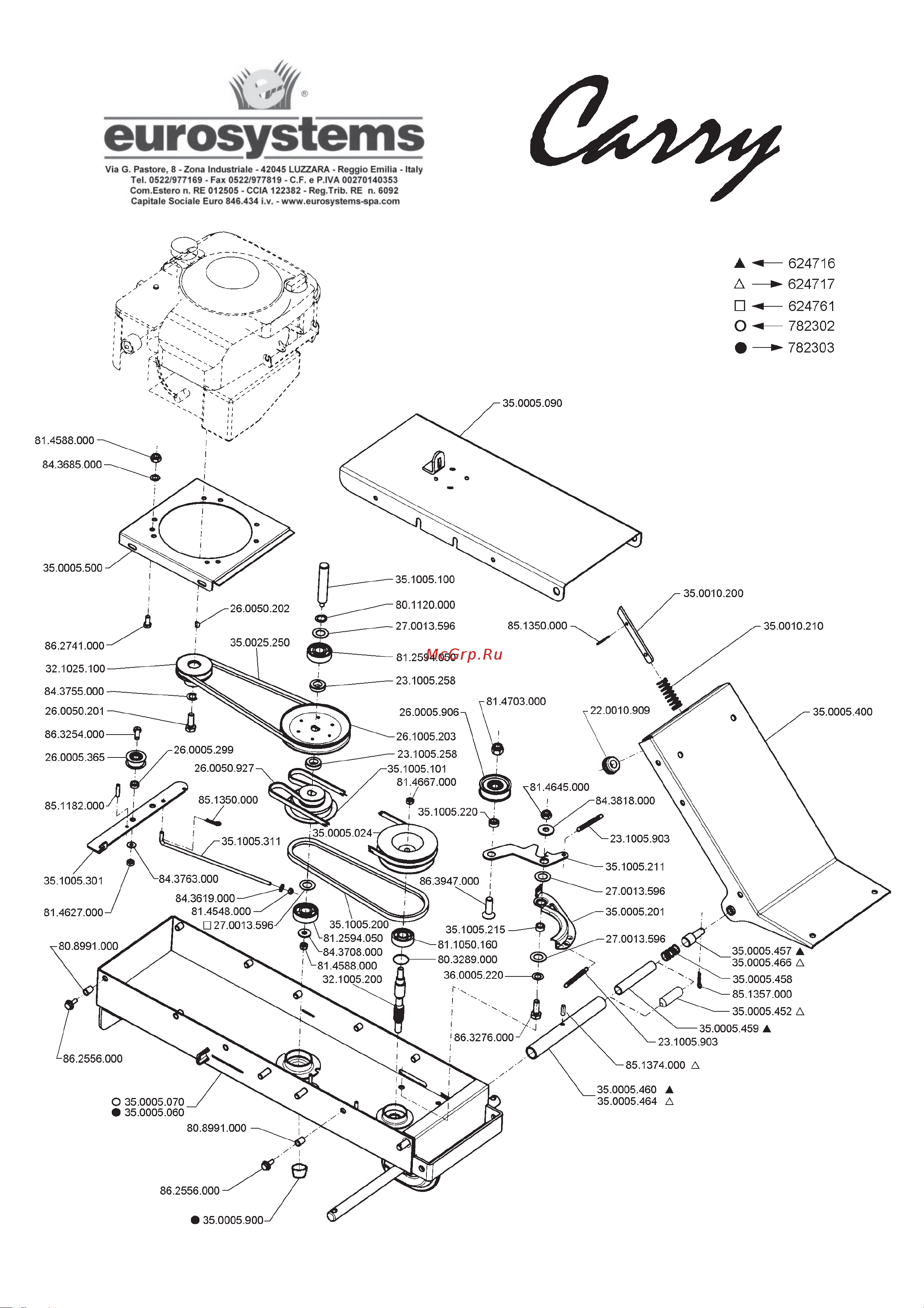 Eurosystems CARRY Honda GCV 170 920000510 Деталировка онлайн [2/2] 840593