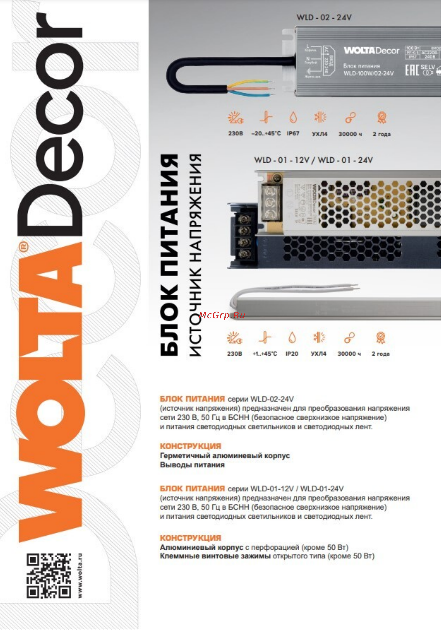 Wolta decor 400Вт 24В ip20 WLD-400W/01-24V Презентация онлайн