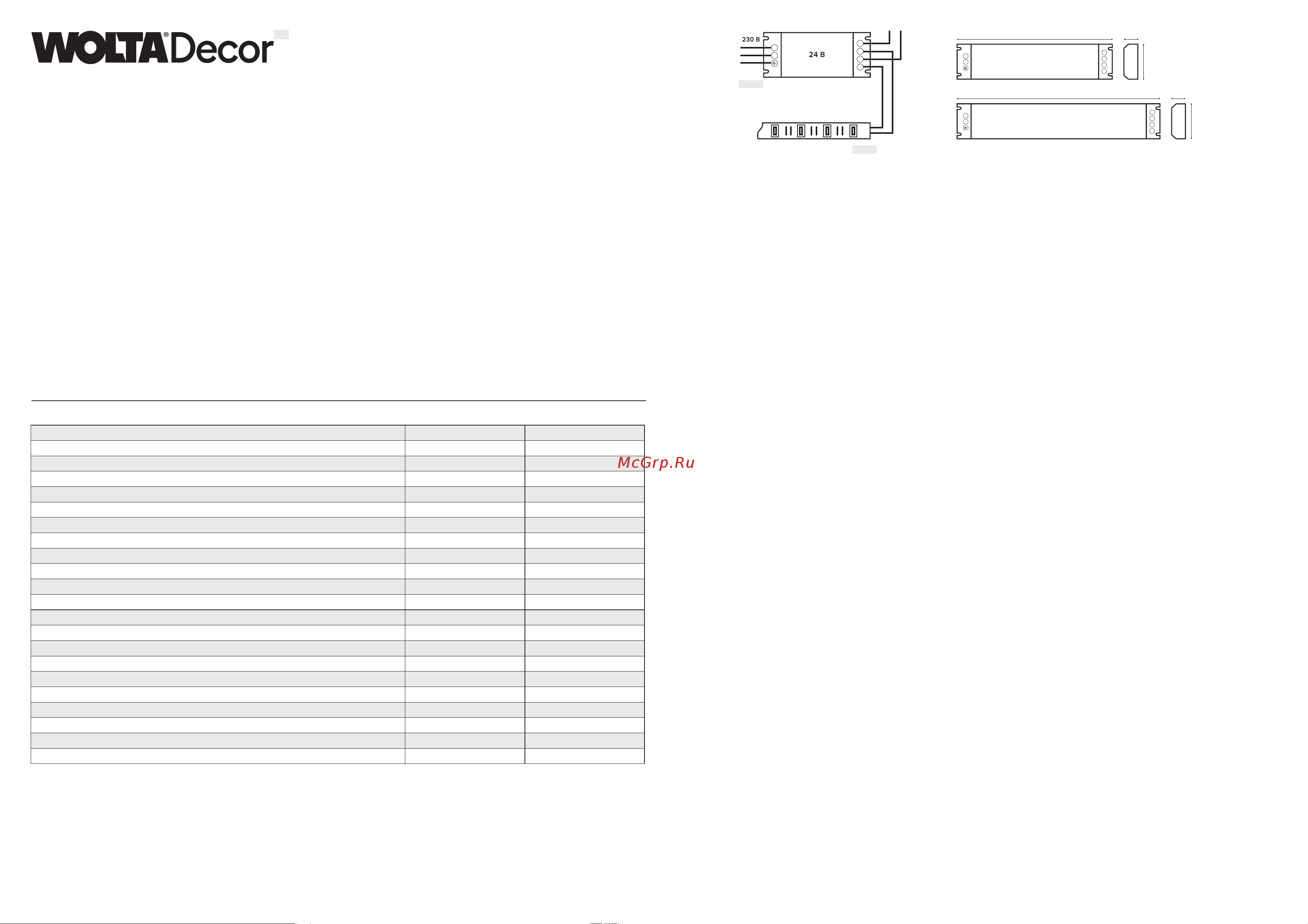 Wolta decor 400Вт 24В ip20 WLD-400W/01-24V Паспорт онлайн