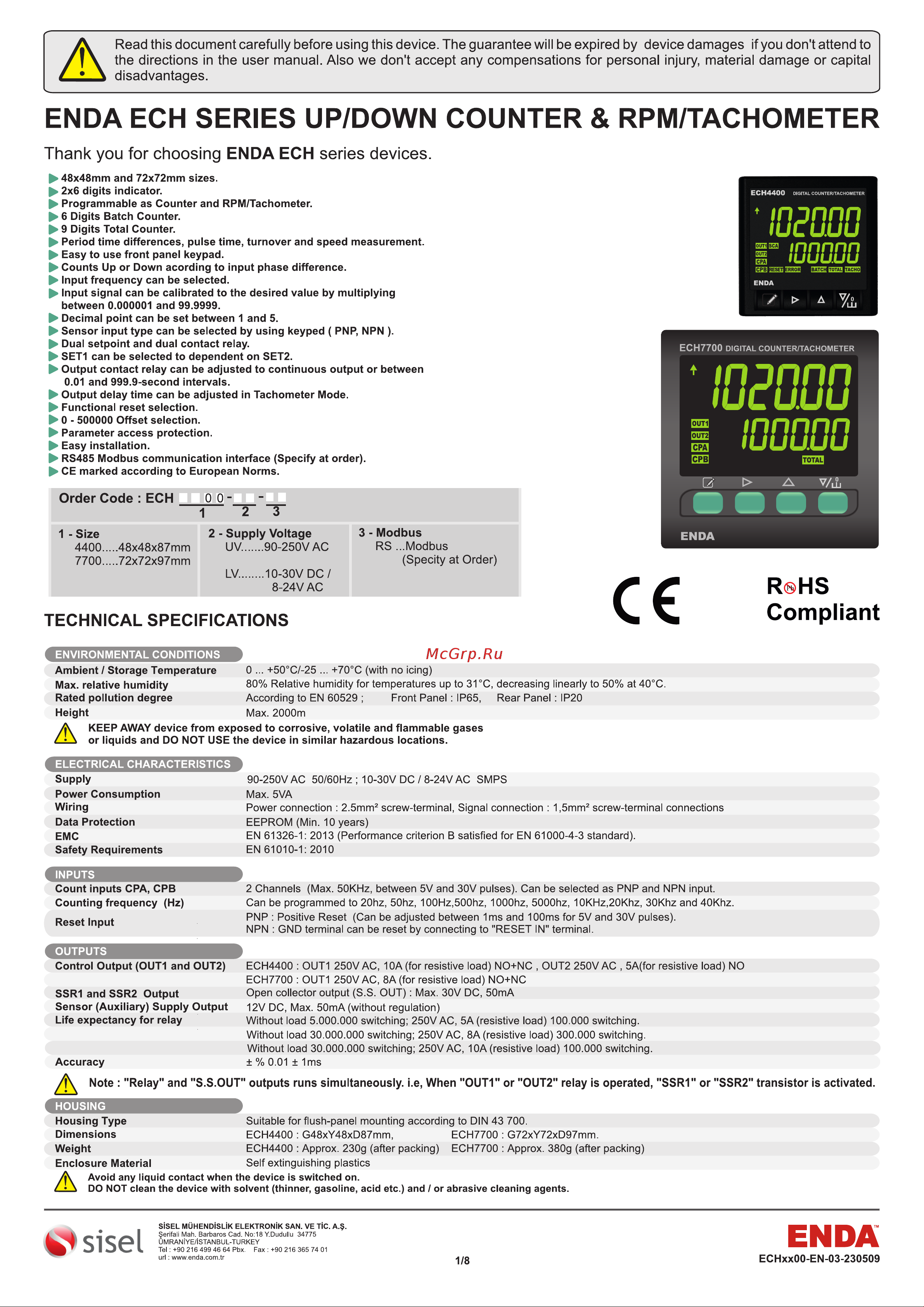 ENDA (Турция) ECH4400LV ech4400 онлайн