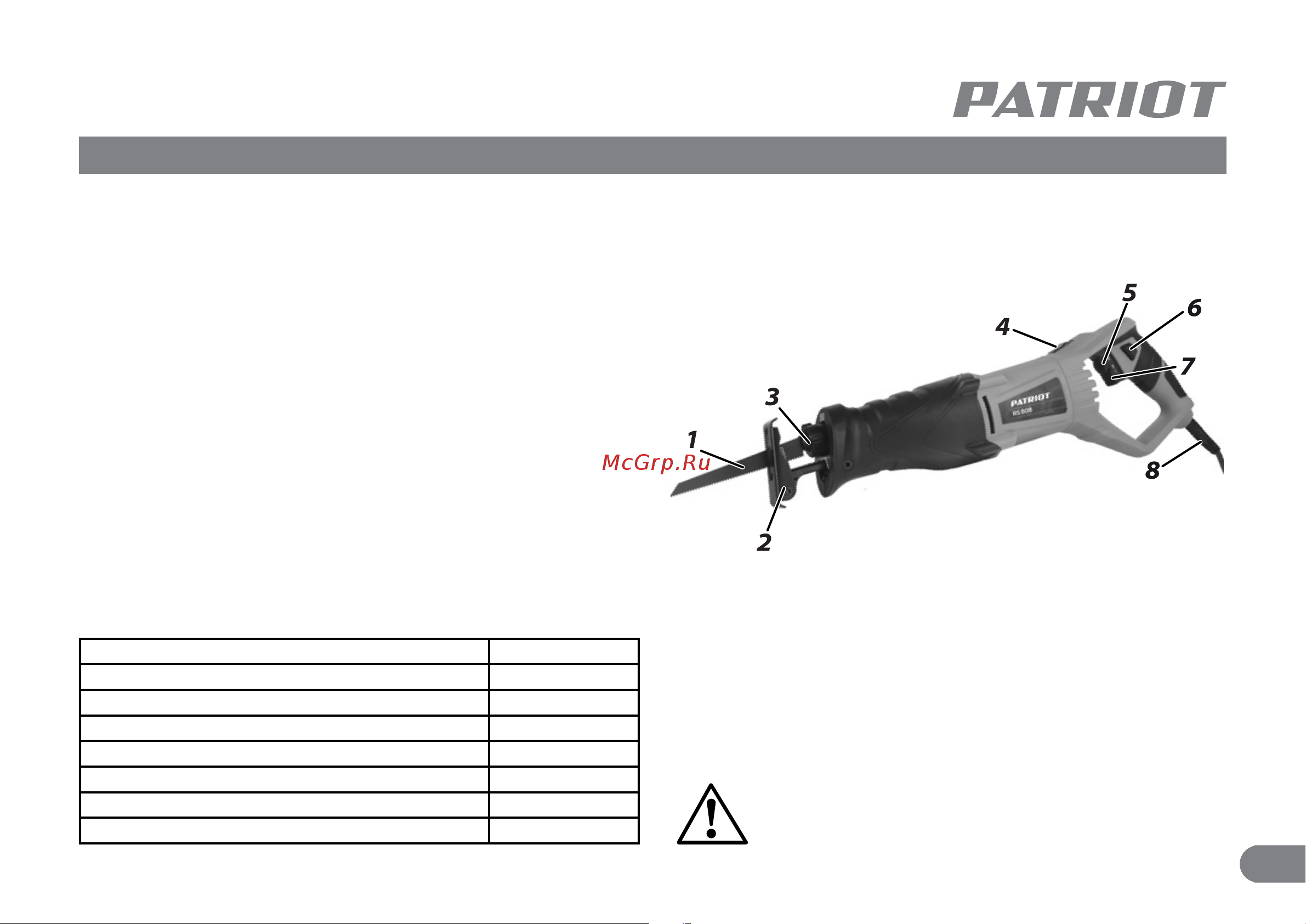 Patriot RS 808 110303808 Инструкция к товару онлайн [5/12] 841676