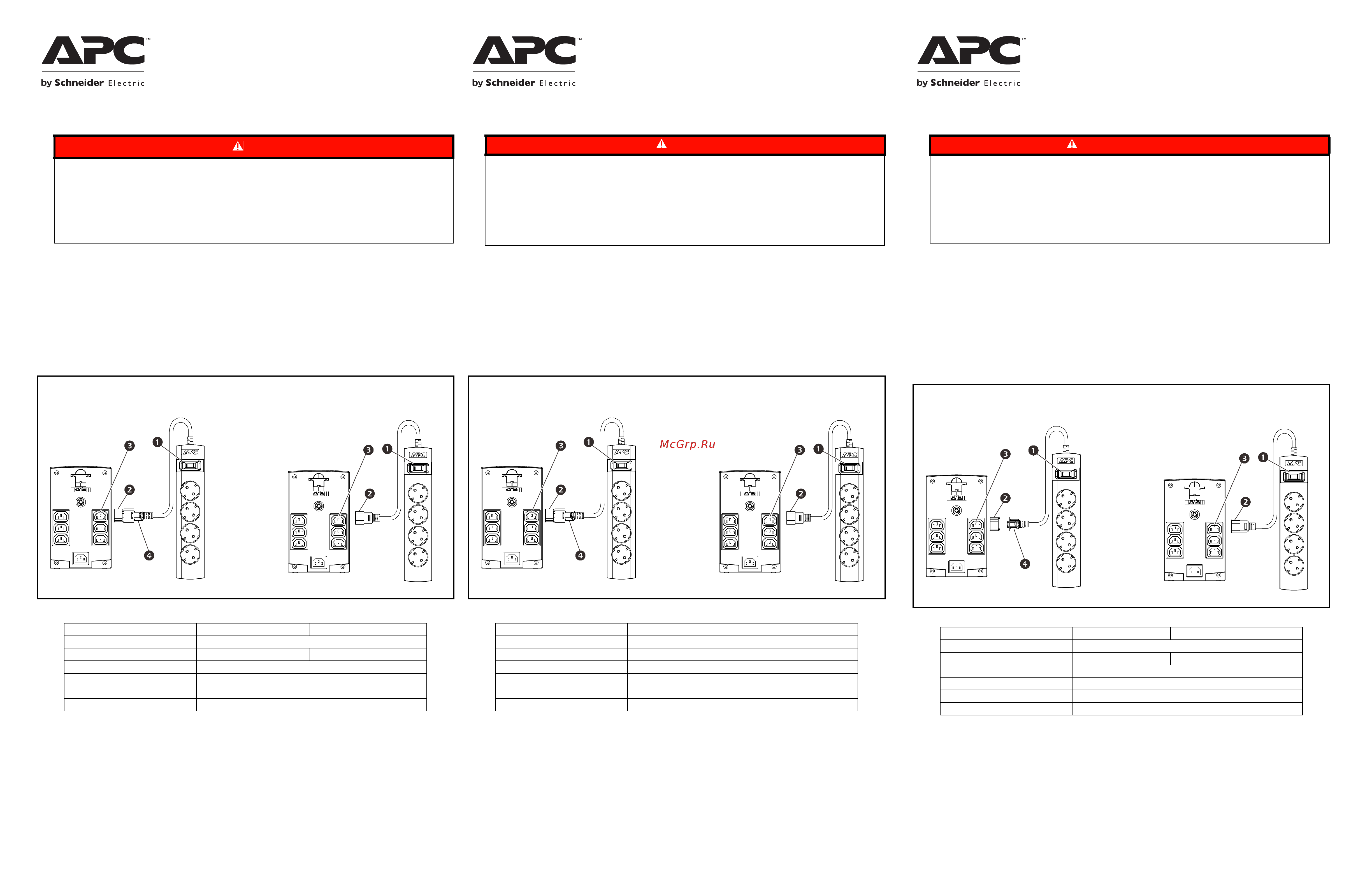 APC ИБП IEC C14 TO - заземляющий контакт с 4 выходами CEE 7/3 PZ42I-GR Инструкция к товару онлайн [3/6] 841693