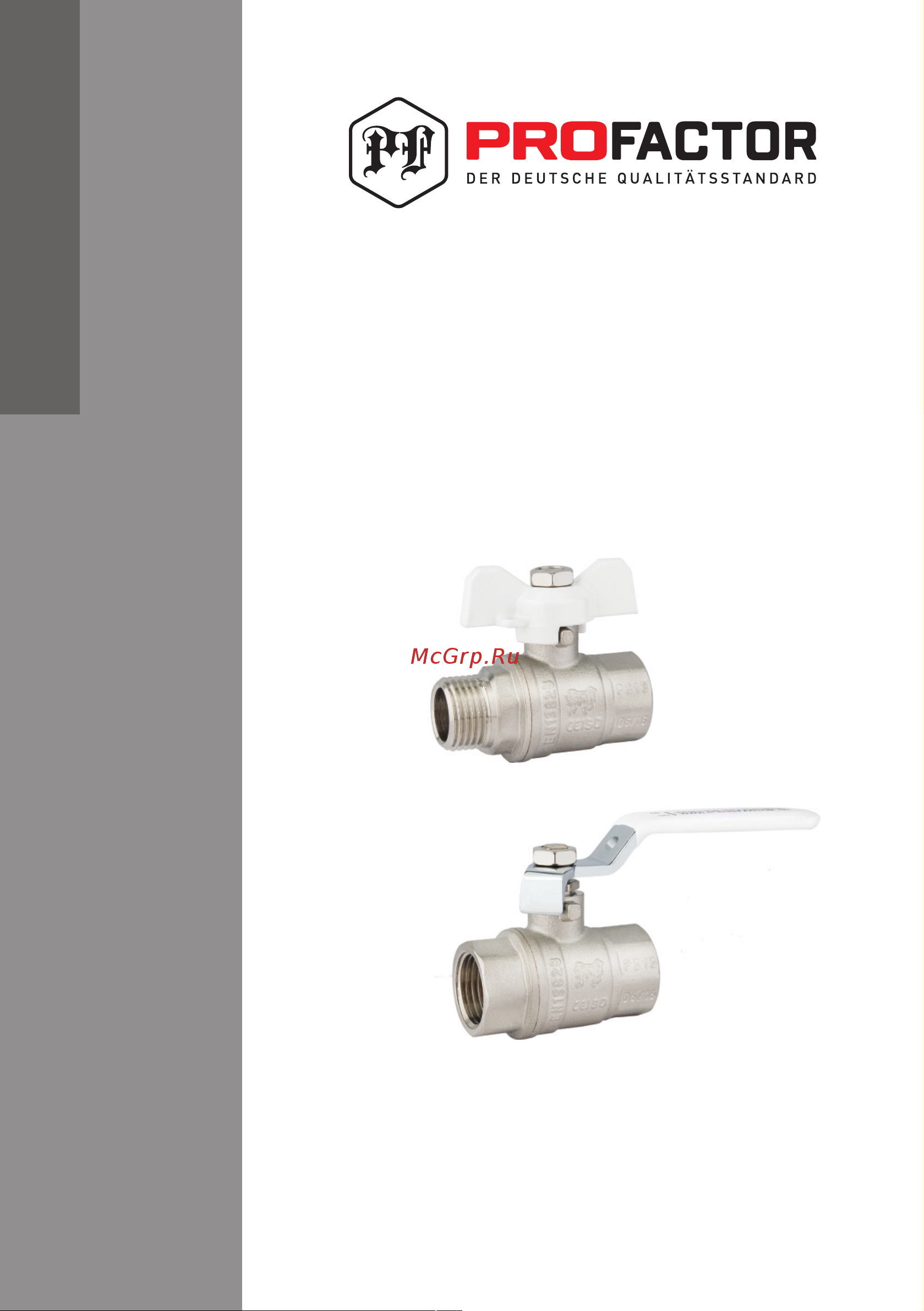 PROFACTOR PF STANDARD ручка рычаг в/в 2 PF FBV 314 Технический паспорт онлайн
