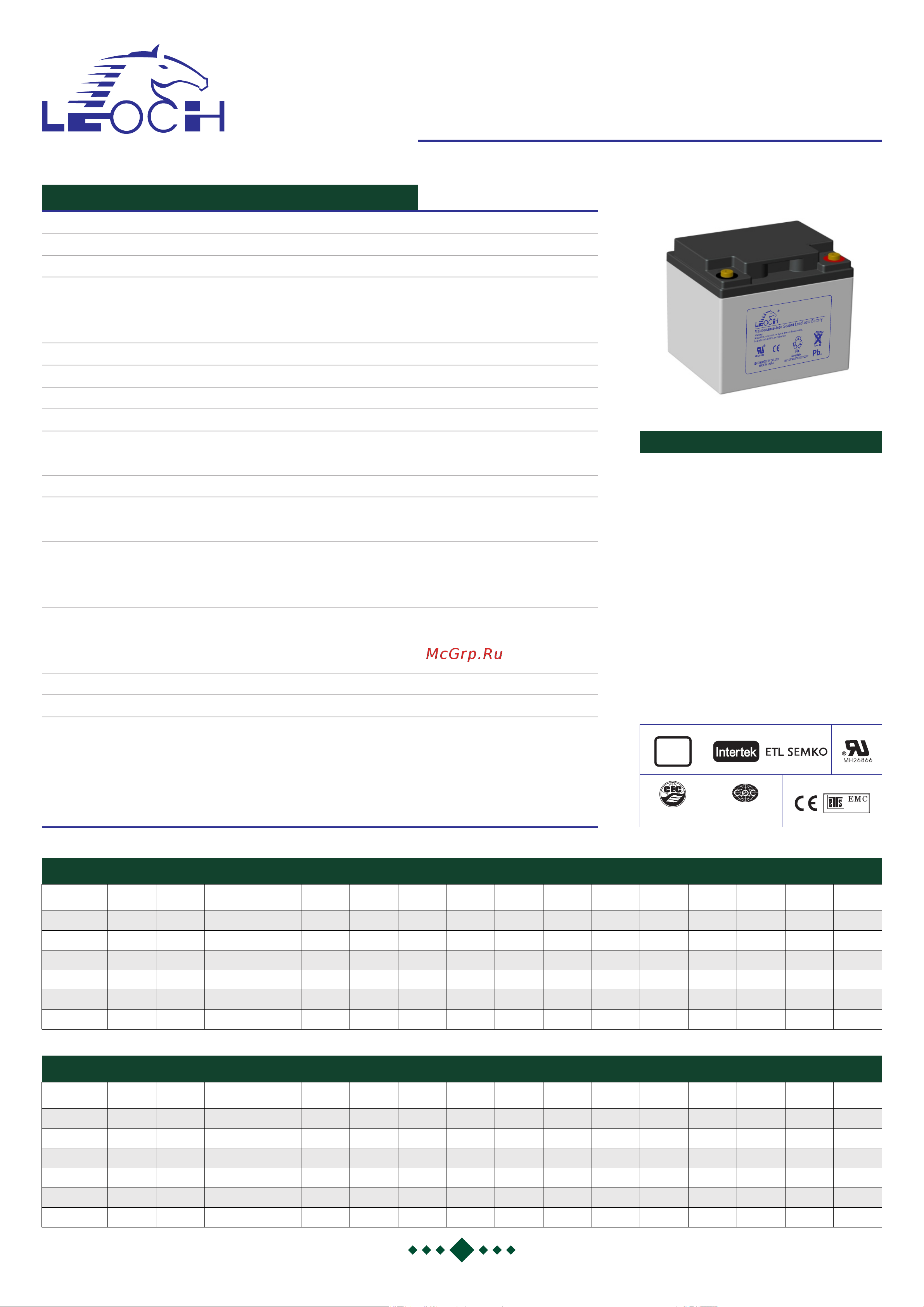 Leoch DJM1245 Технический лист онлайн