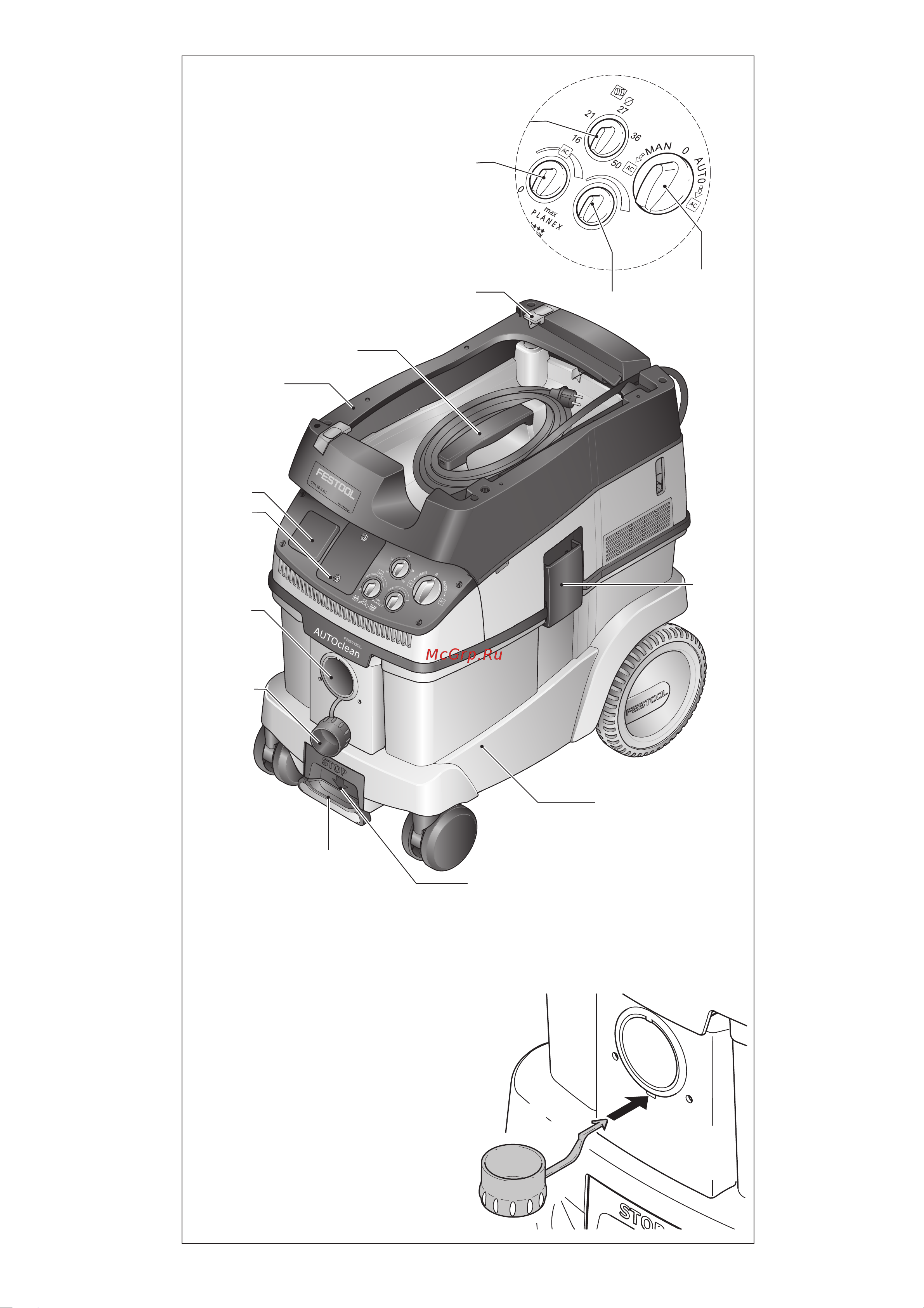 Festool PLANEX LHS225-SW с пылеудаляющим аппаратом CTM36 Set 575456 Инструкция к пылесосу онлайн [2/101] 842225