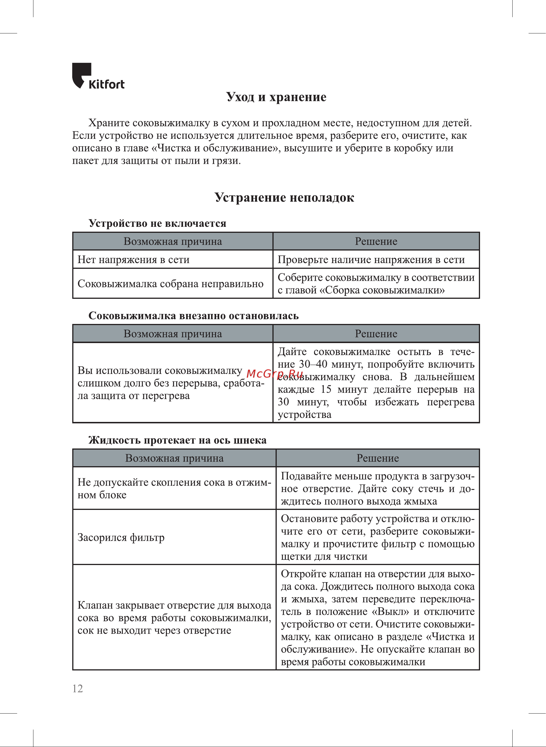 Kitfort КТ-1160 1160 онлайн [12/20] 842284