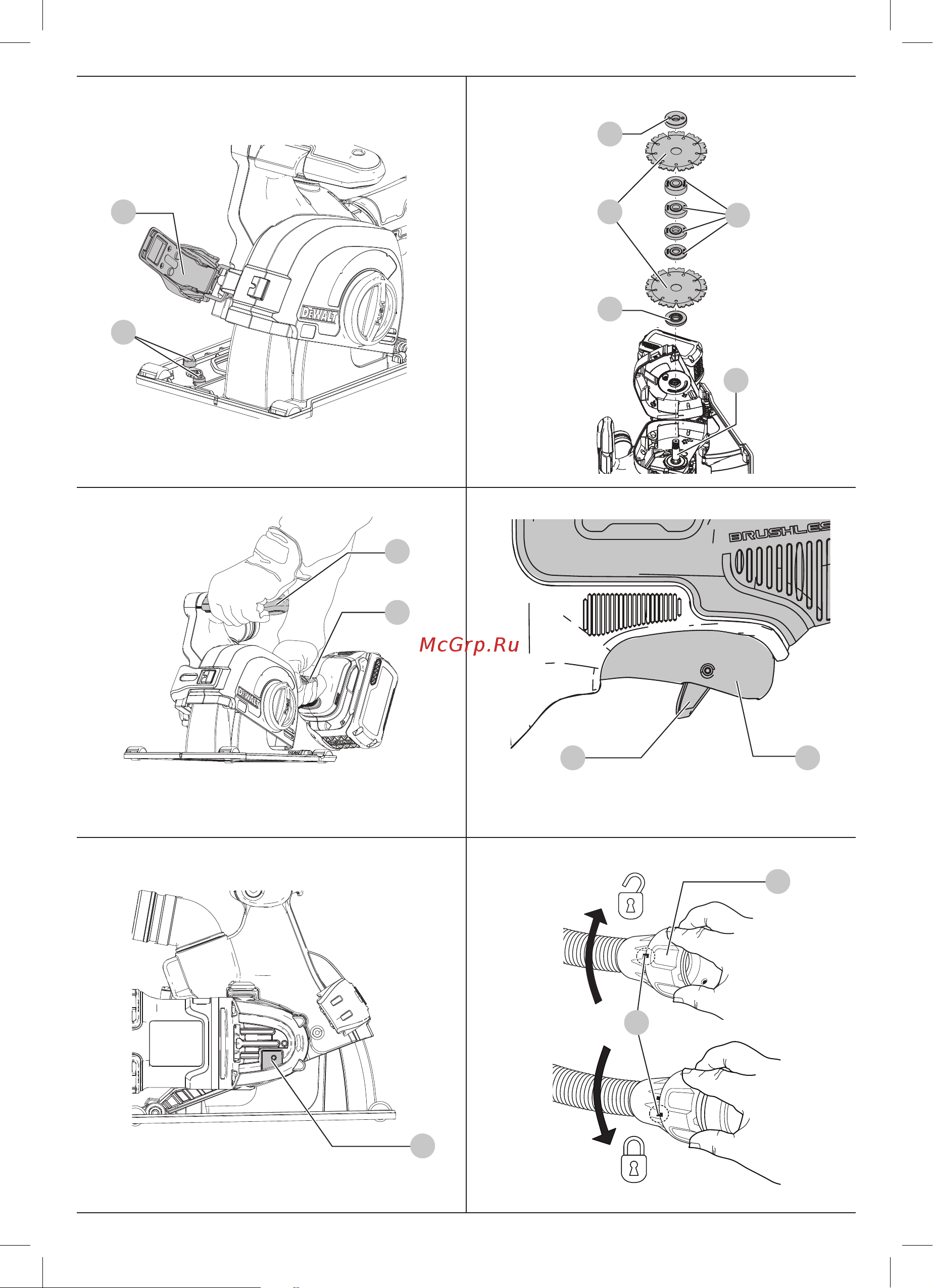 Dewalt 54 В XR FLEXVOLT два диска 125 мм DCG200NT-XJ Инструкция к товару онлайн [4/56] 842572