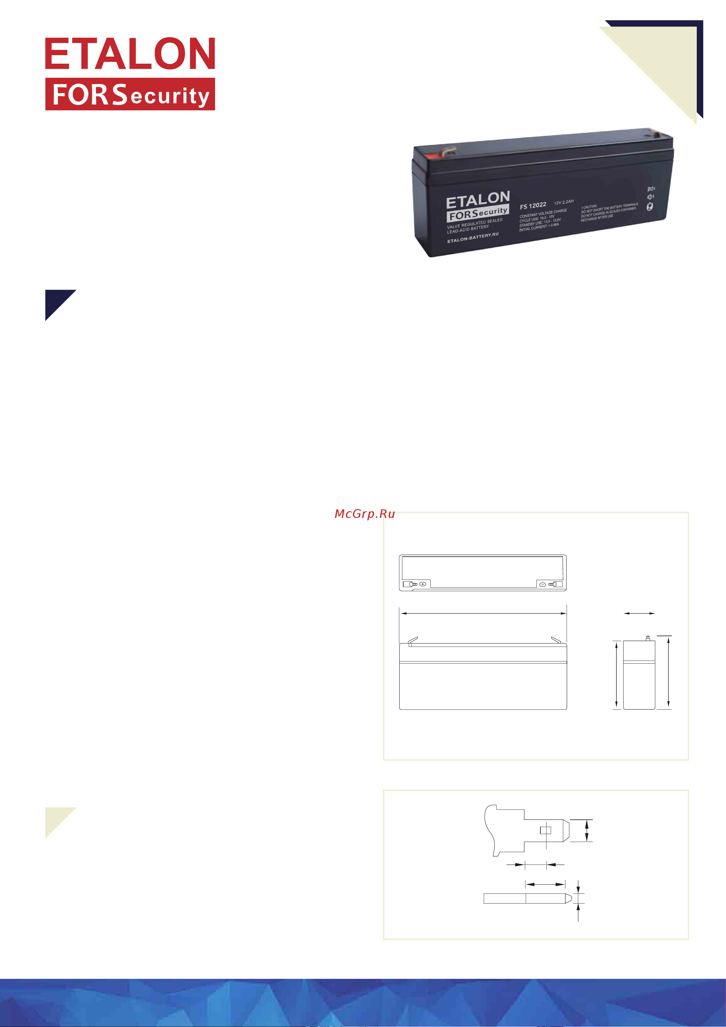 Etalon Battery 00-00006437 спецификация онлайн