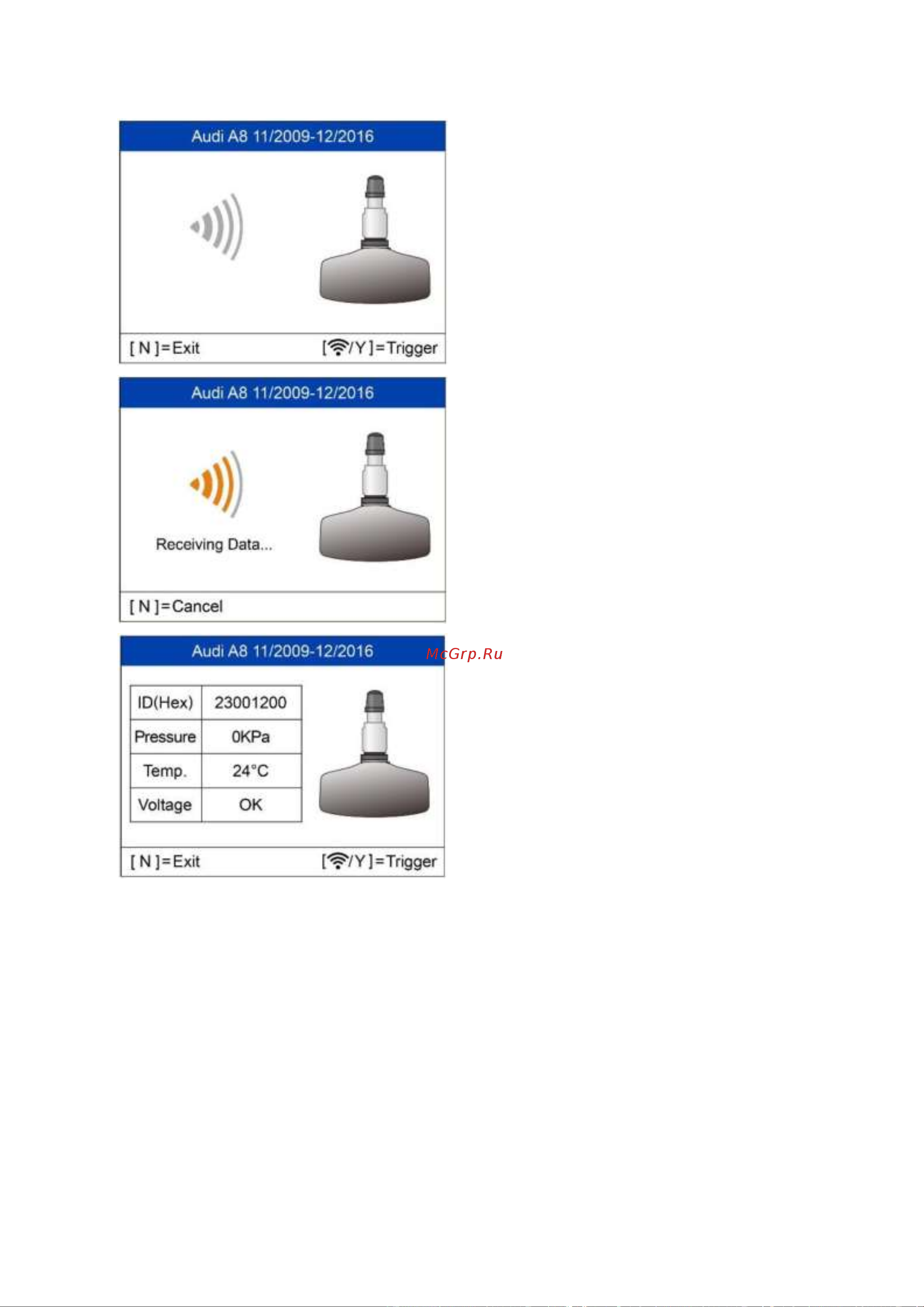 Autel MaxiTPMS TS508WF, OBD2 00-00010227 101000679 Руководство пользователя TS508 онлайн [15/75] 843291