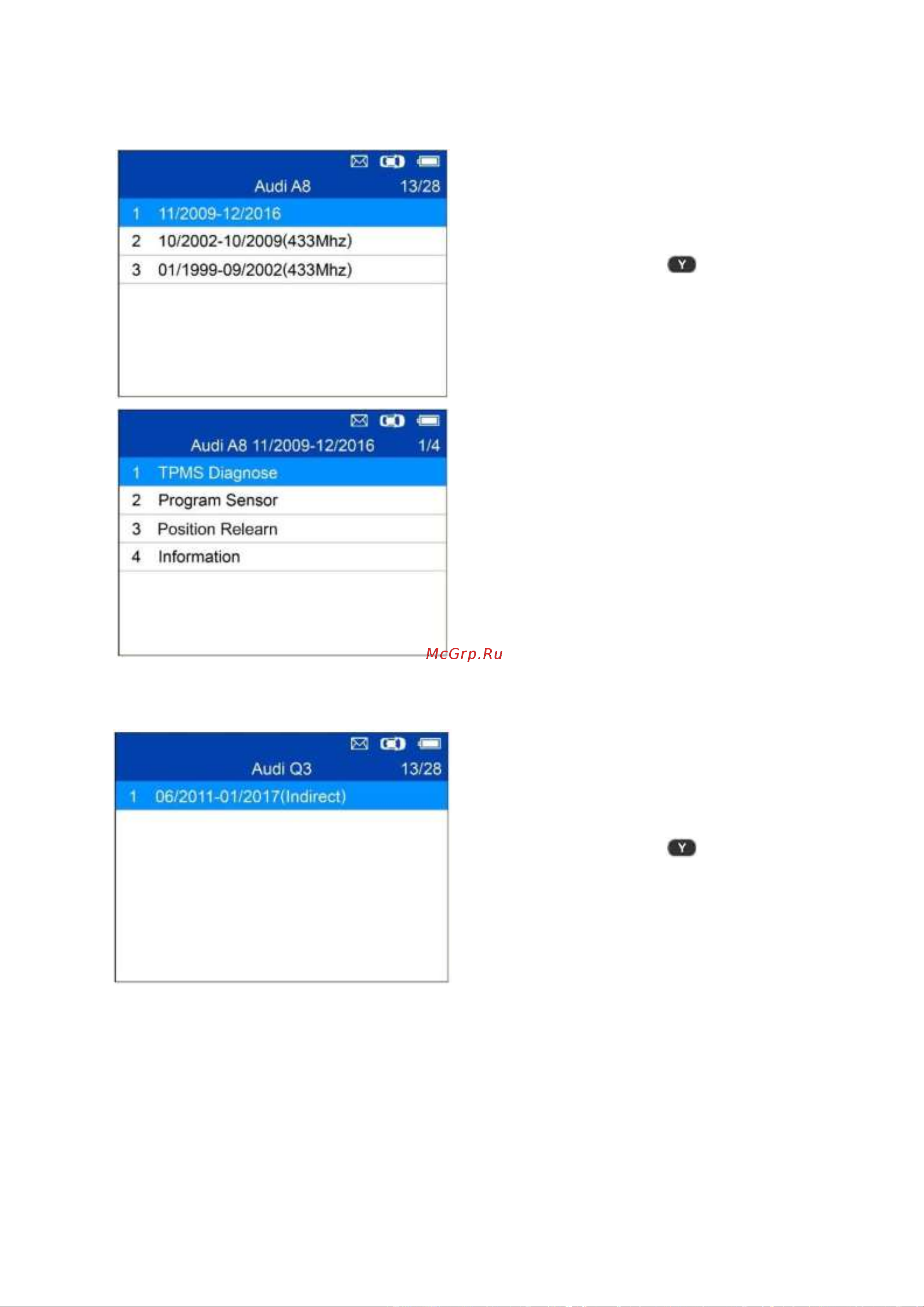 Autel MaxiTPMS TS508WF, OBD2 00-00010227 101000679 Руководство пользователя TS508 онлайн [28/75] 843291