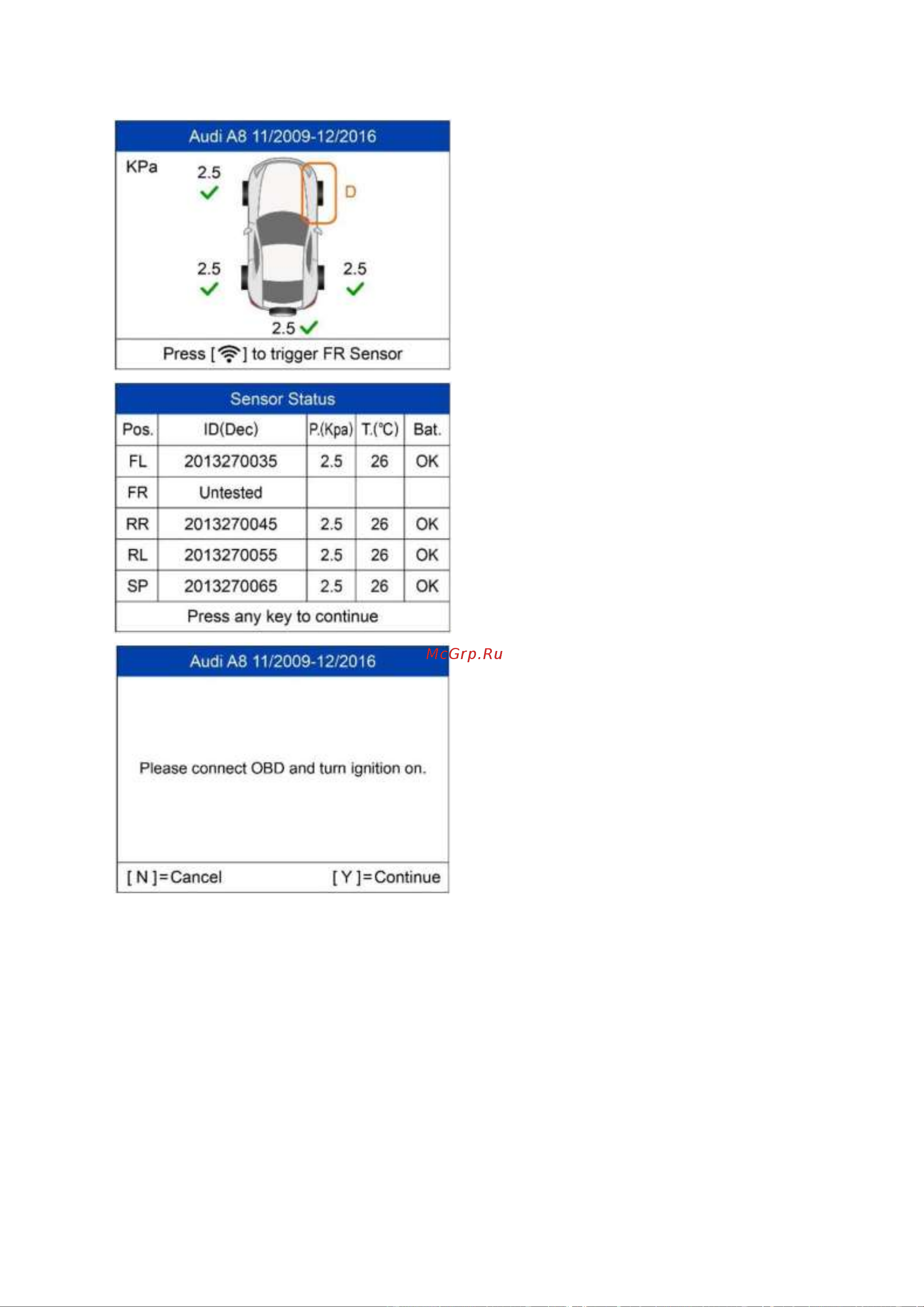 Autel MaxiTPMS TS508WF, OBD2 00-00010227 101000679 Руководство пользователя TS508 онлайн [32/75] 843291
