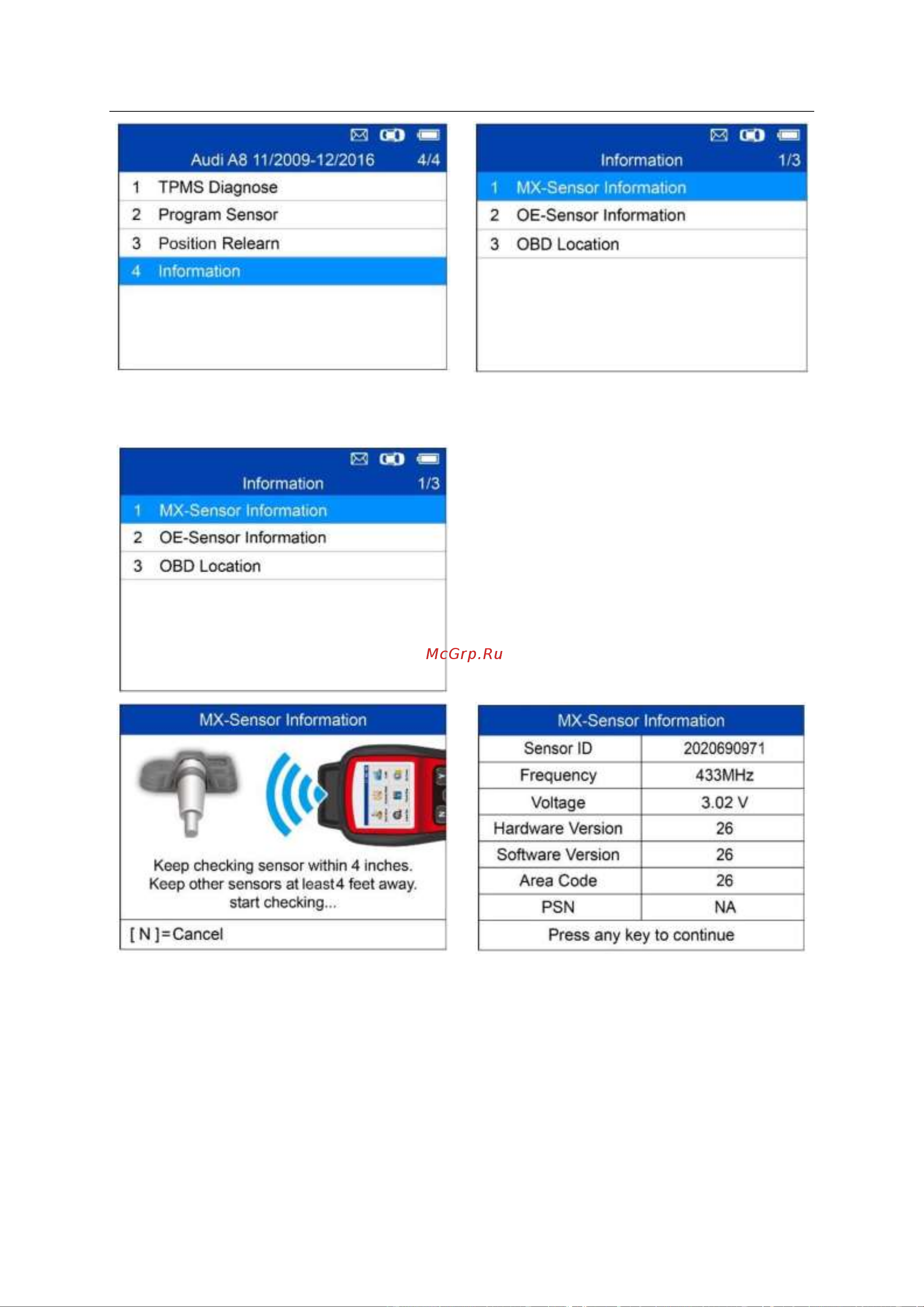 Autel MaxiTPMS TS508WF, OBD2 00-00010227 101000679 Руководство пользователя TS508 онлайн [53/75] 843291