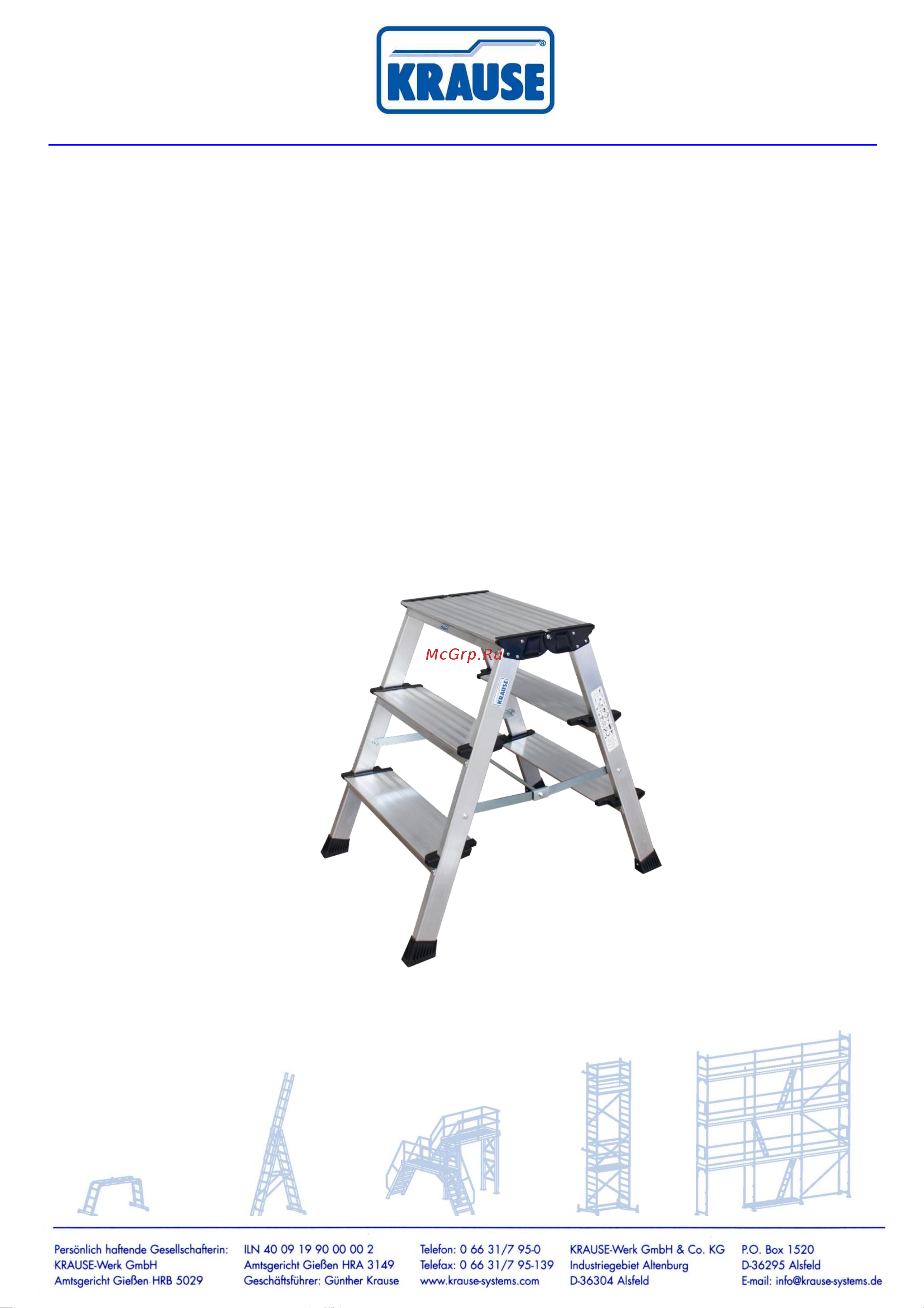 KRAUSE TREPPO 2x3 ступени 126030 Инструкция к Krause TREPPO 126030 онлайн