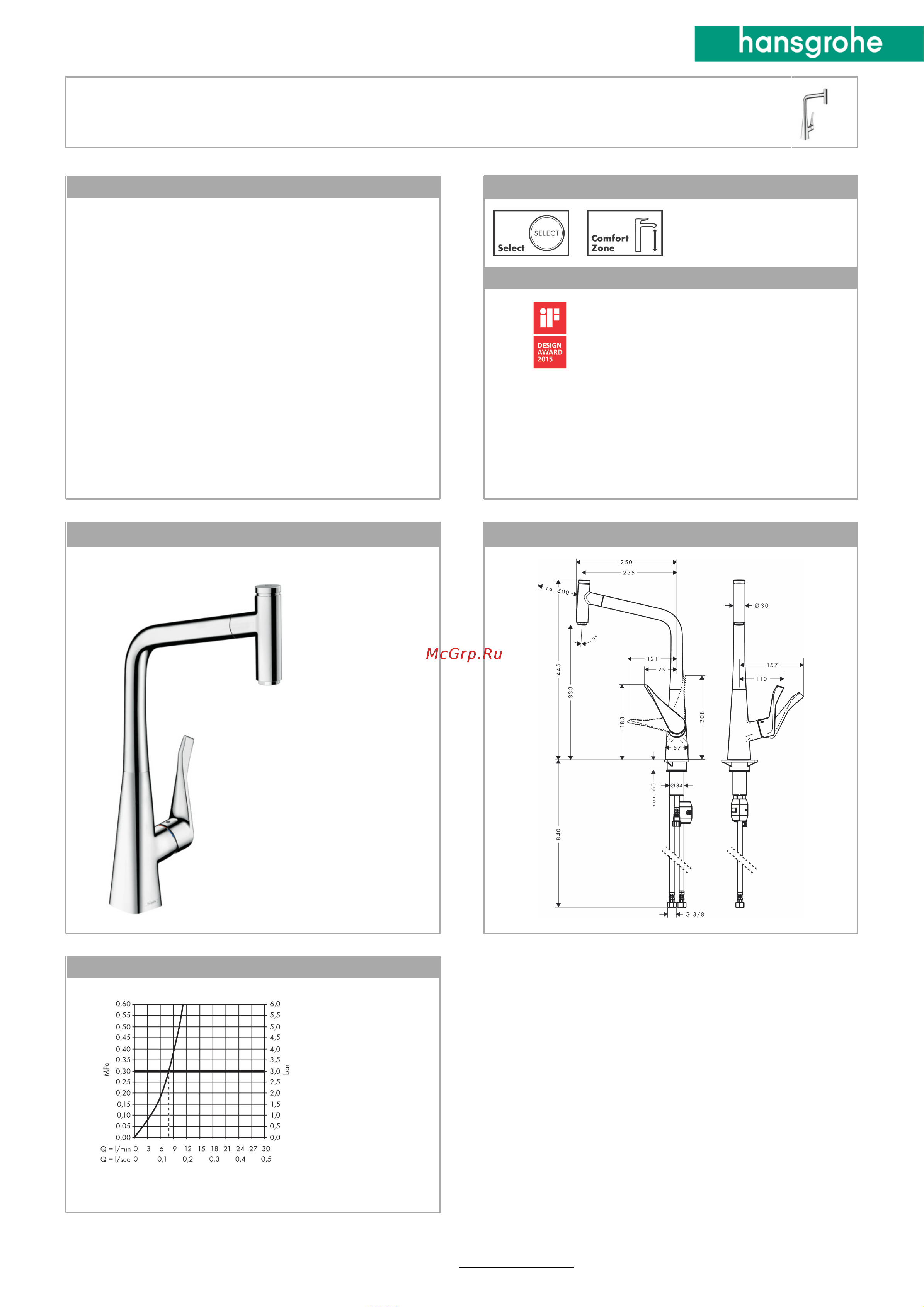HansGrohe 14884000 Metris Select 00000044168 Инструкция к Hansgrohe Metris Select 14884000 00000044168 онлайн
