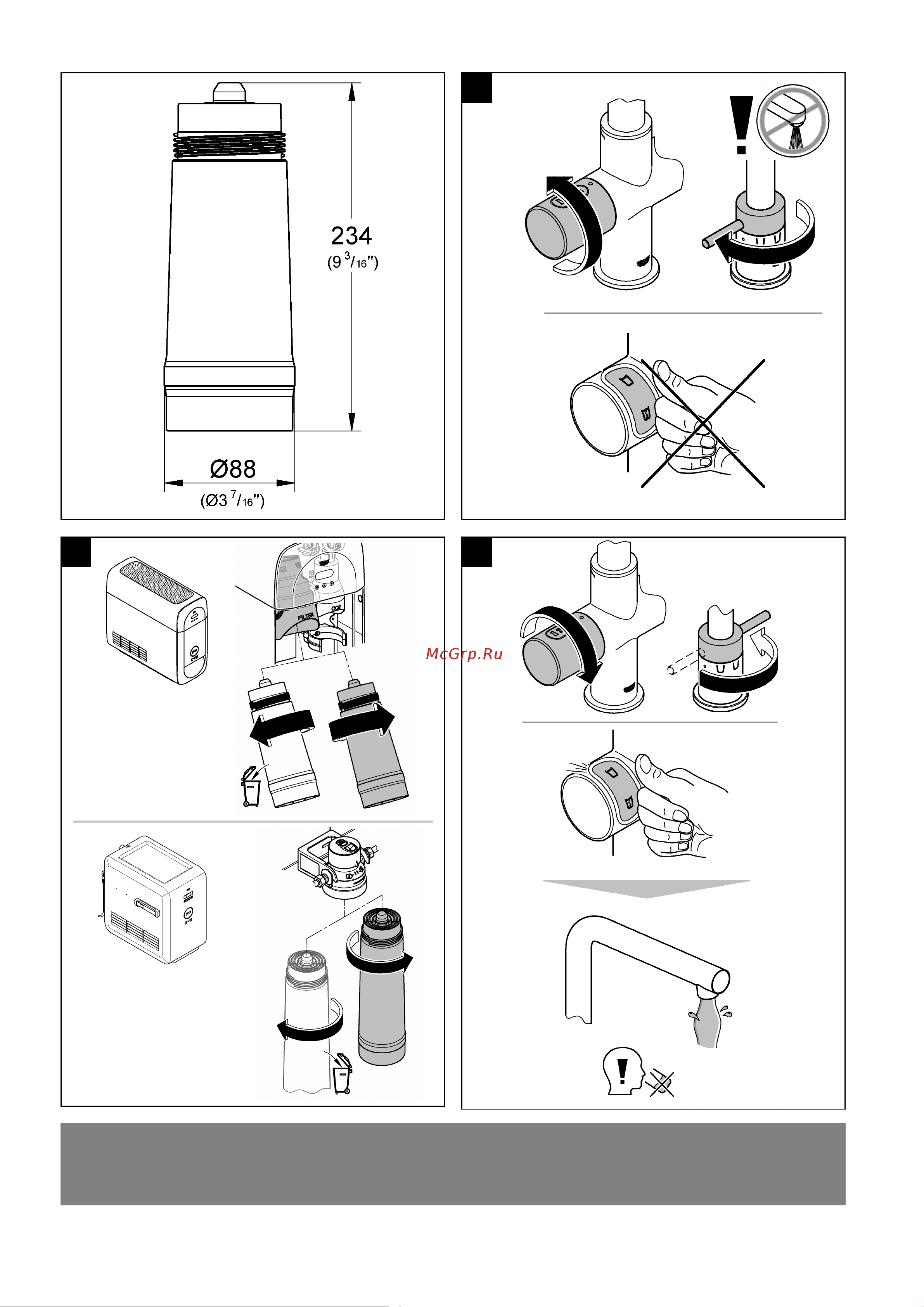 Grohe Blue Pure Eurosmart без электроники с C-образным изливом 30383000 Инструкция к Grohe Blue Pure Eurosmart 30383000 онлайн [2/24] 843919