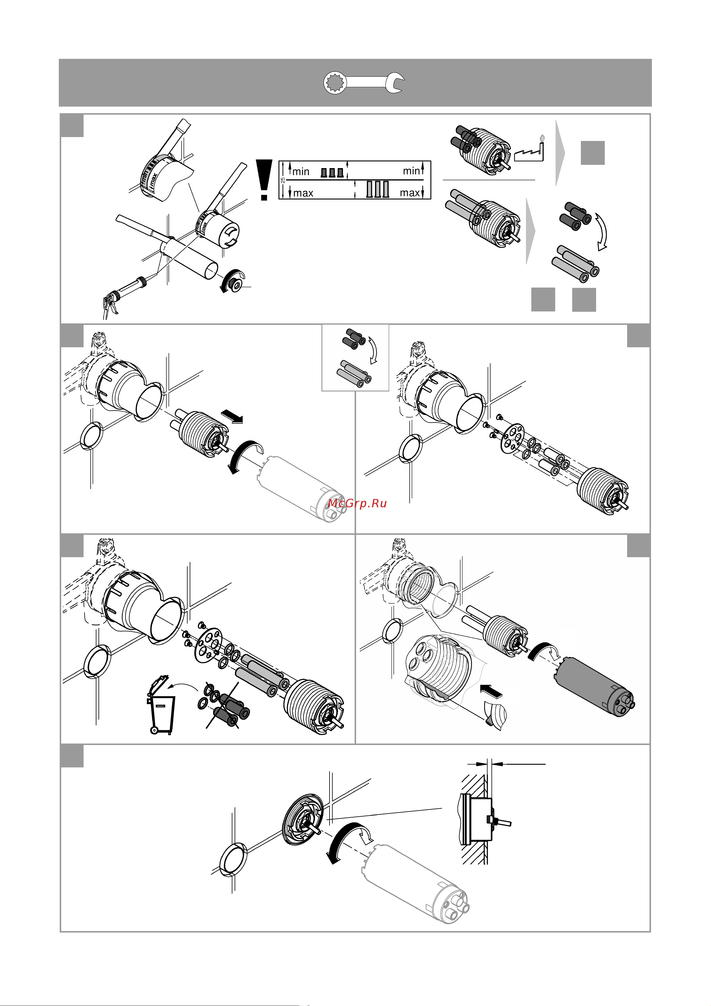 Grohe Eurocube Joy на 2 отверстия, комплект верхней монтажной части 19998000 Инструкция к Grohe Eurocube Joy 19998000 онлайн [4/22] 843942
