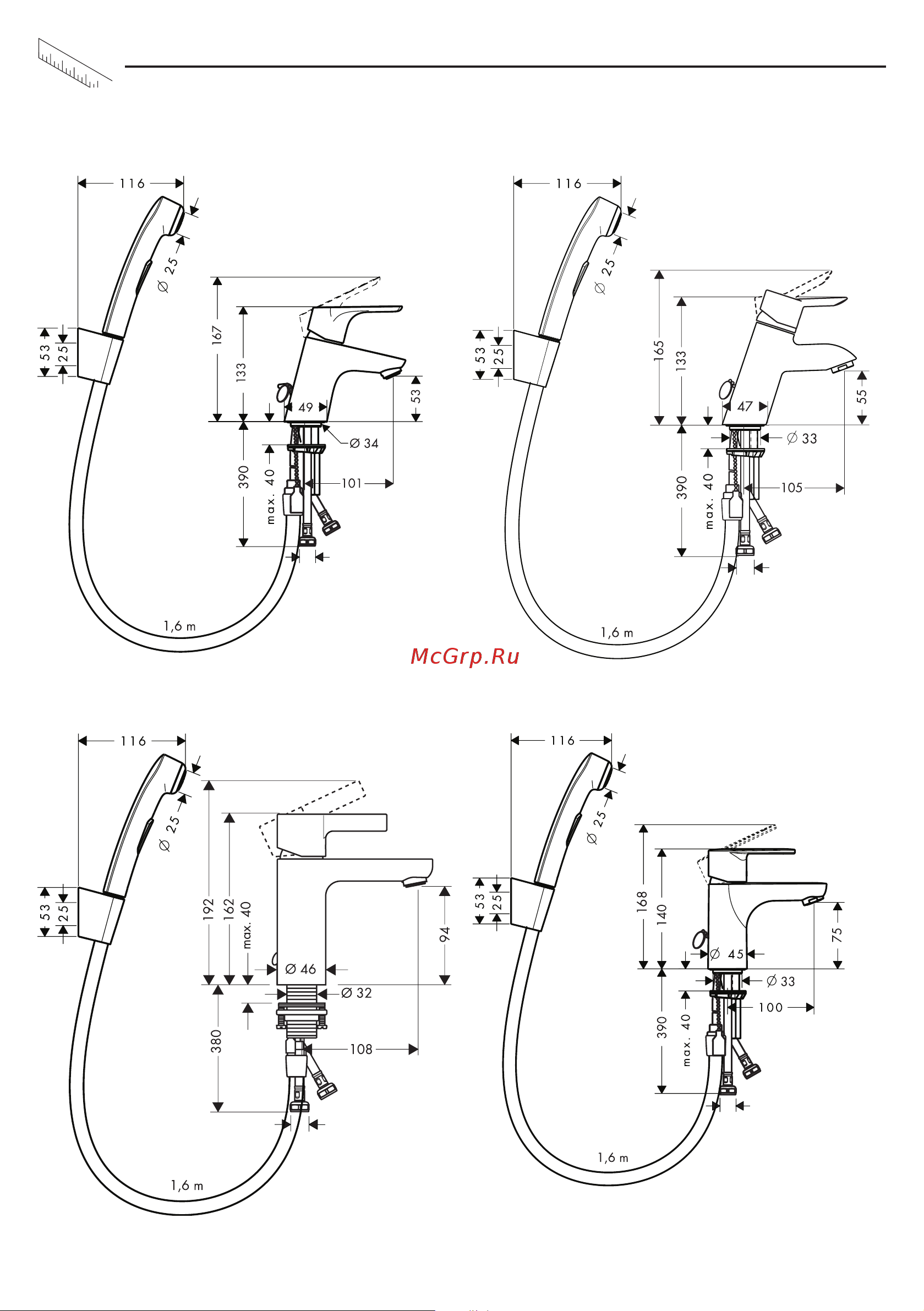 HansGrohe Metropol 32522000 с гигиеническим душем 00000053918 Инструкция к Hansgrohe Metropol 32522000 00000053918 онлайн [36/48] 843948