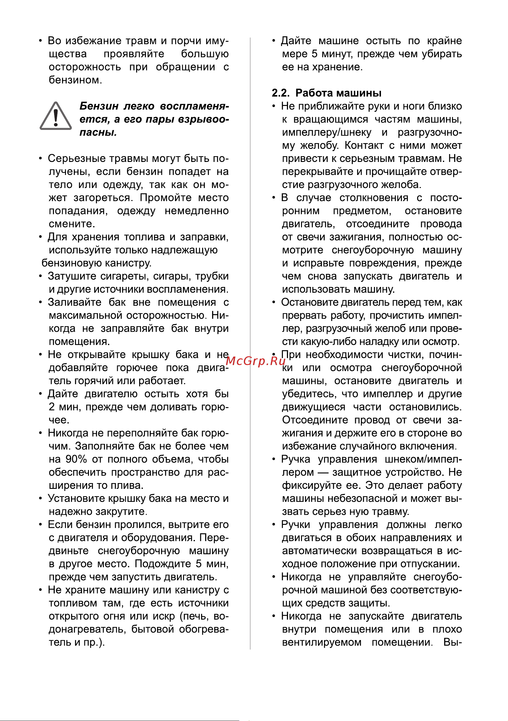 BRAIT BR-3046W 05.01.024.075 Инструкция Снегоочиститель онлайн [5/24] 844169