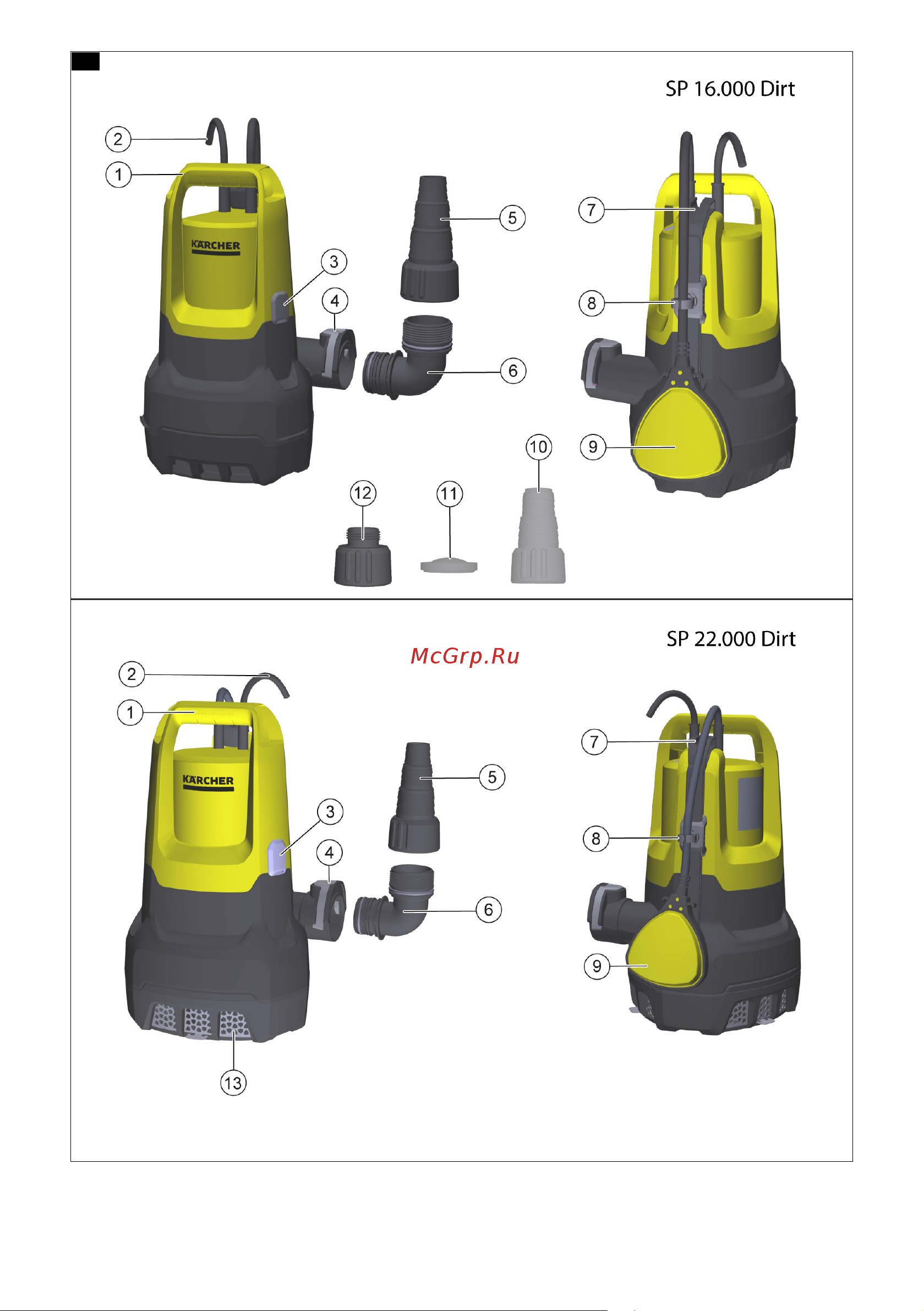 Karcher SP 16.000 Dirt 1.645-830.0 Инструкция к Karcher SP 16.000 Dirt 1.645-830.0 онлайн [2/148] 844477