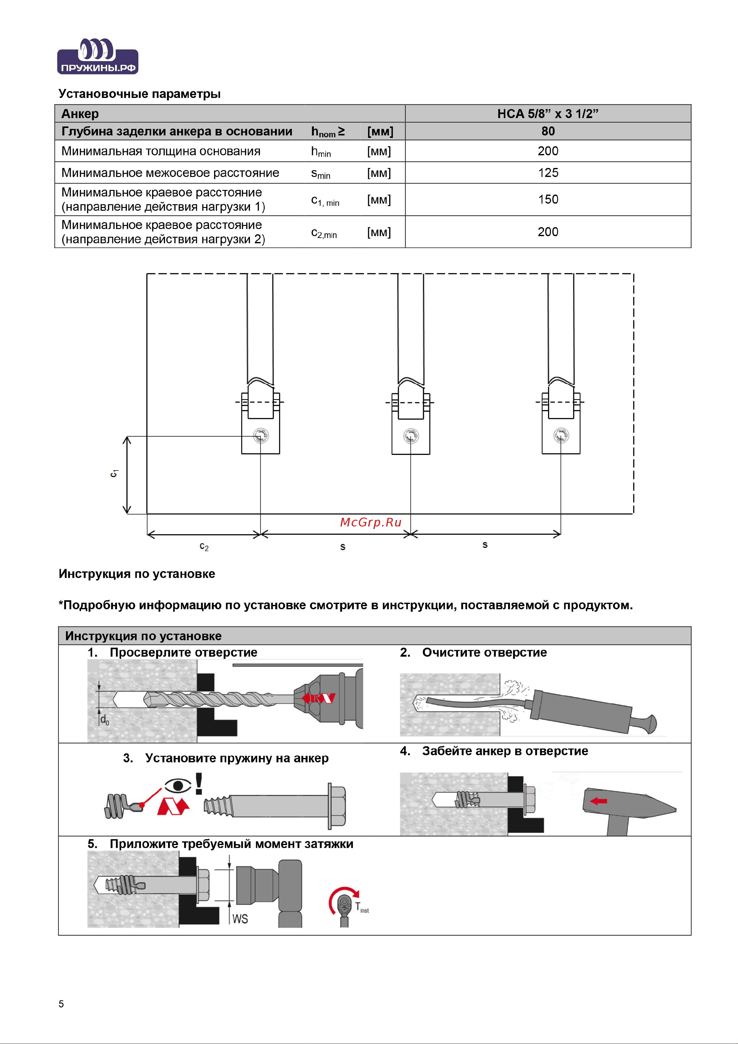 Пружины.рф PRFEAKO16X90UP10 Руководство по анкерному крепежу онлайн [6/6] 862986