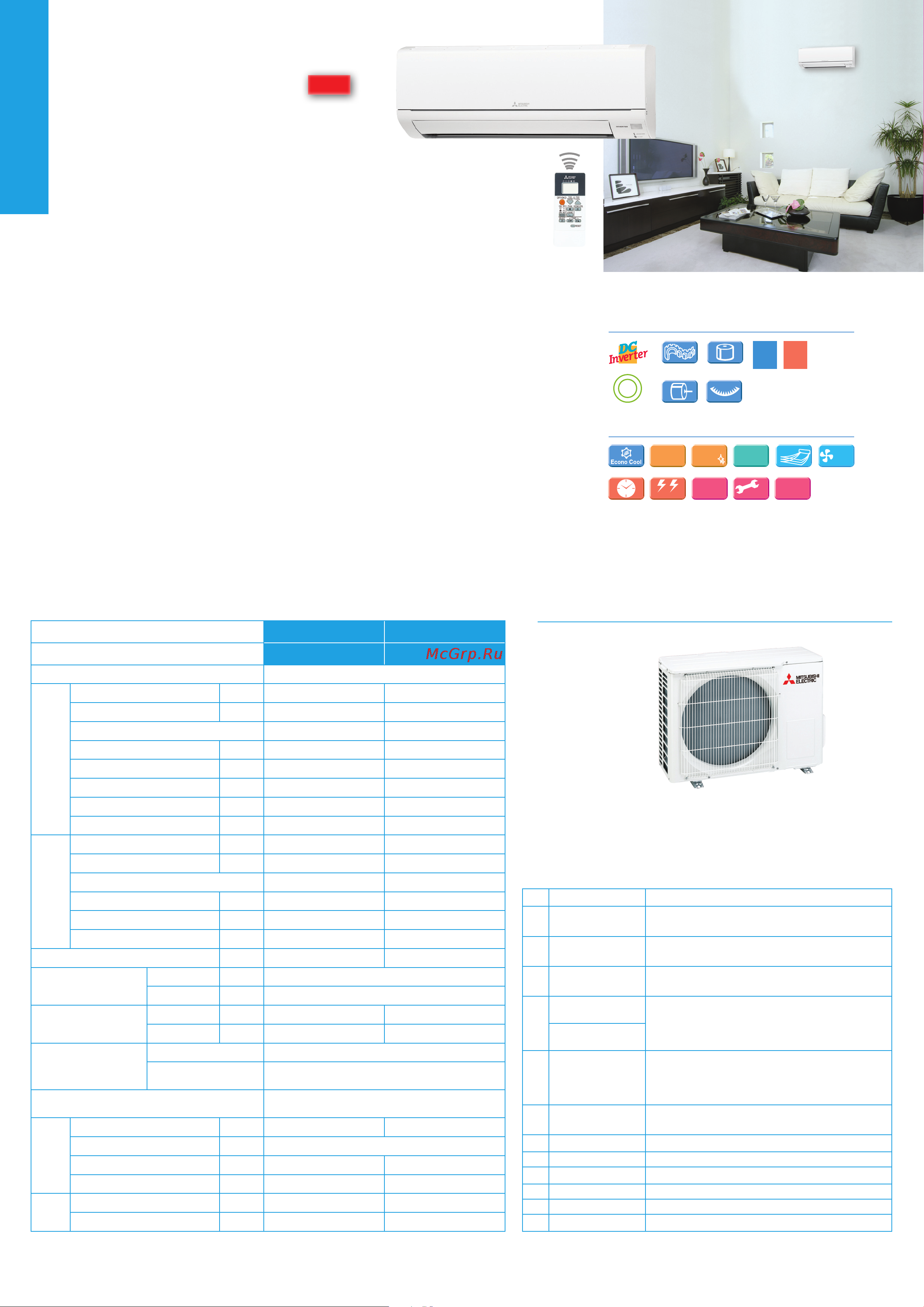 Mitsubishi Electric MSZ-DM35VA/MUZ-DM35VA 01-211-301-0-501-082 брошюра онлайн