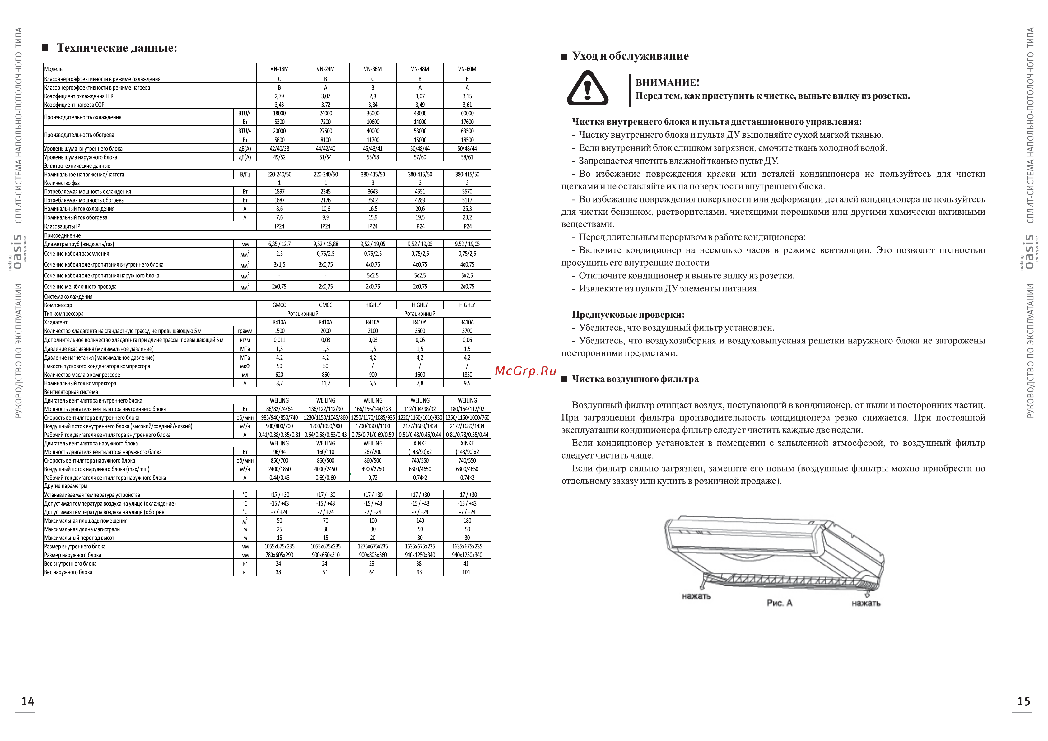 Oasis VN-48M 4640015383208 Инструкция к OASIS VN-24M 4640015383185 онлайн [9/16] 844848