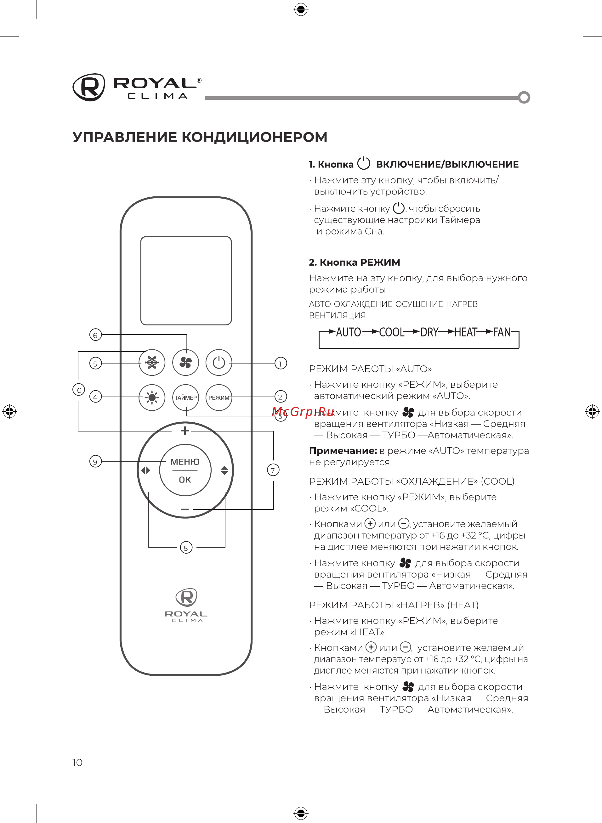 Royal Clima RC-RNS35HN/IN/RC-RNS35HN/OUT Руководство по эксплуатации онлайн [12/36] 844890