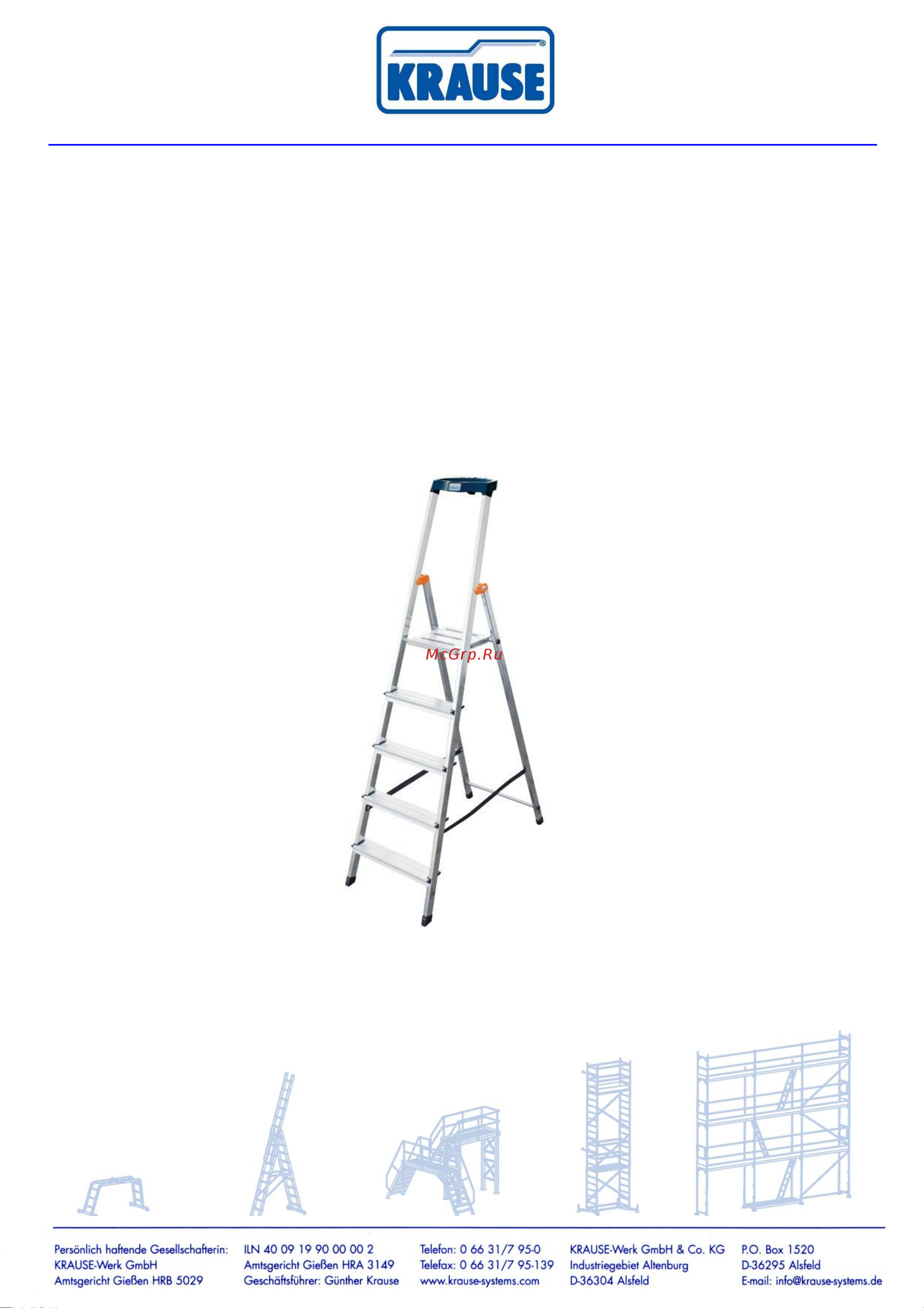KRAUSE MONTO SAFETY 6 ступеней 126344 Инструкция к Krause SAFETY 126344 онлайн [2/7] 846081