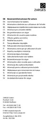 Zarges 8 ступеней 49598 Инструкция к Zarges 49098